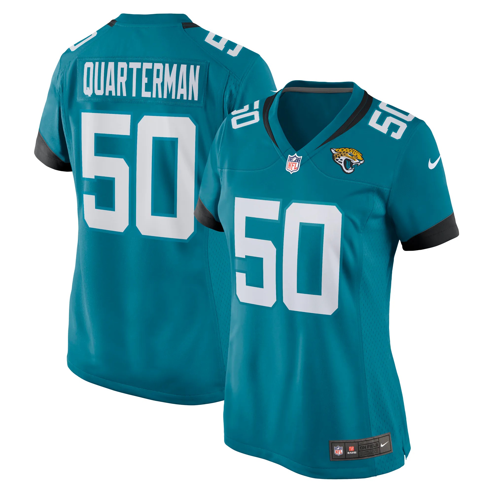 Hunk Wear - Shaquille Quarterman Jacksonville Jaguars Nike Women's Game Jersey - Teal