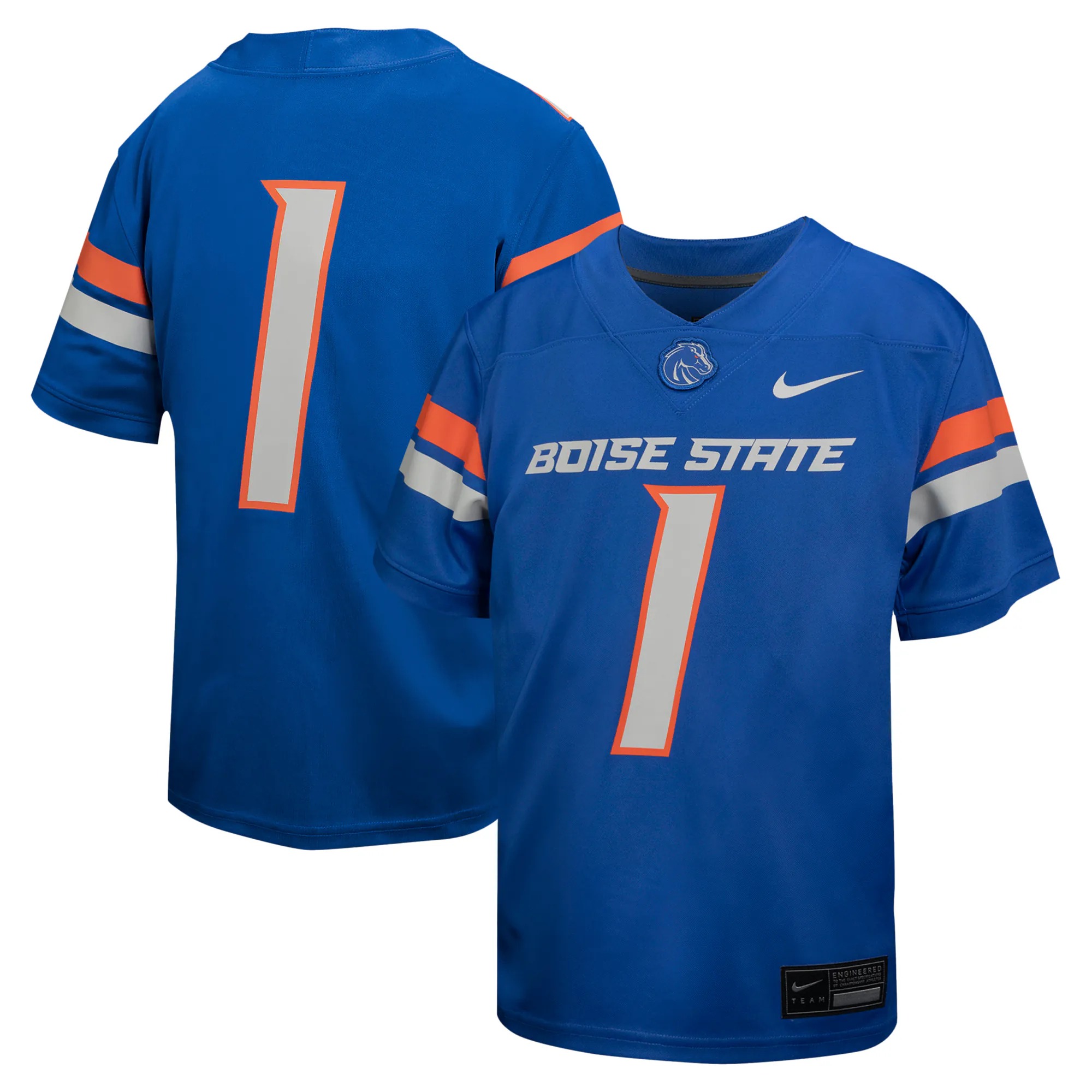 Hunk Wear - #1 Boise State Broncos Nike Youth Untouchable Football Jersey - Royal