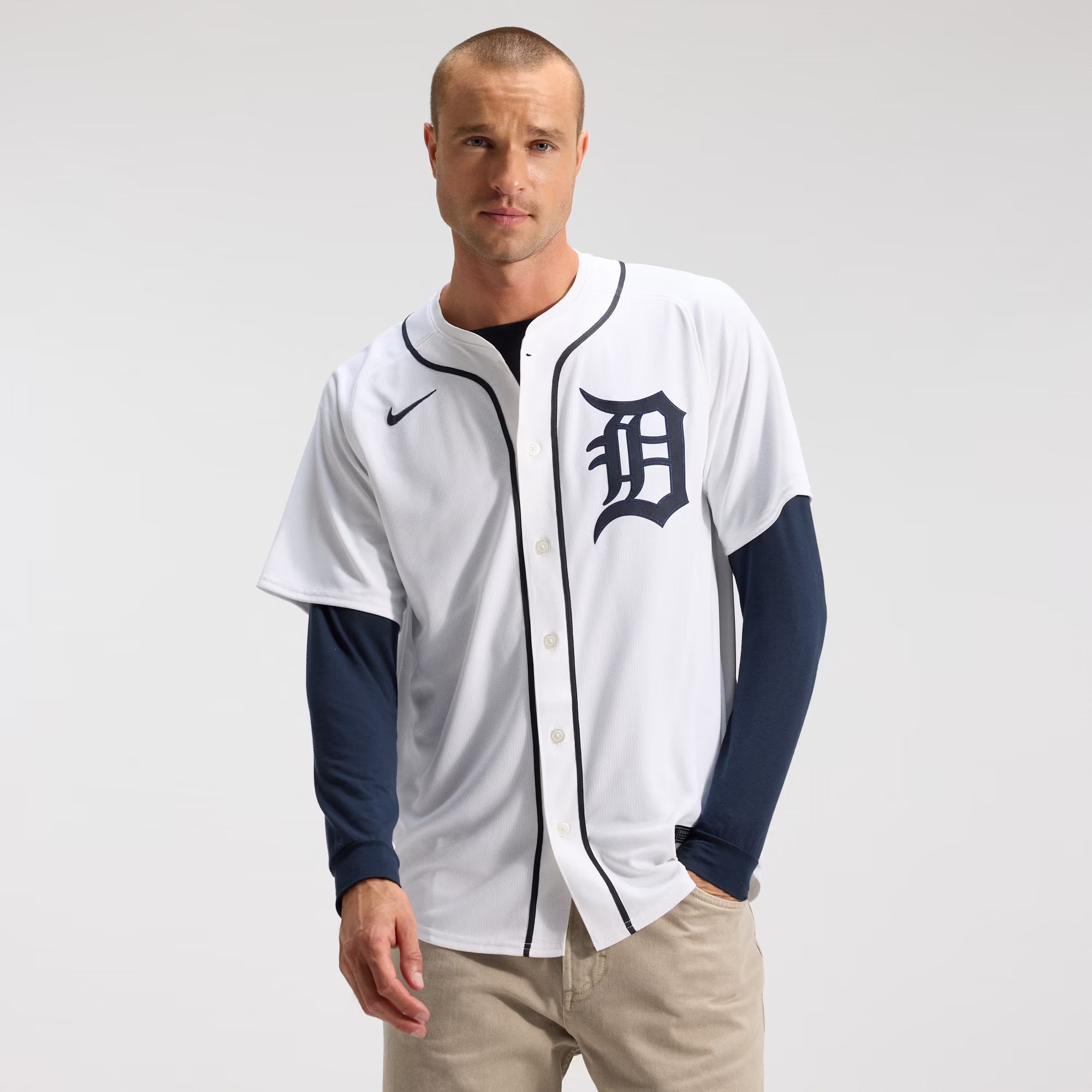 Hunk Wear - Detroit Tigers Nike Home Limited Jersey - White