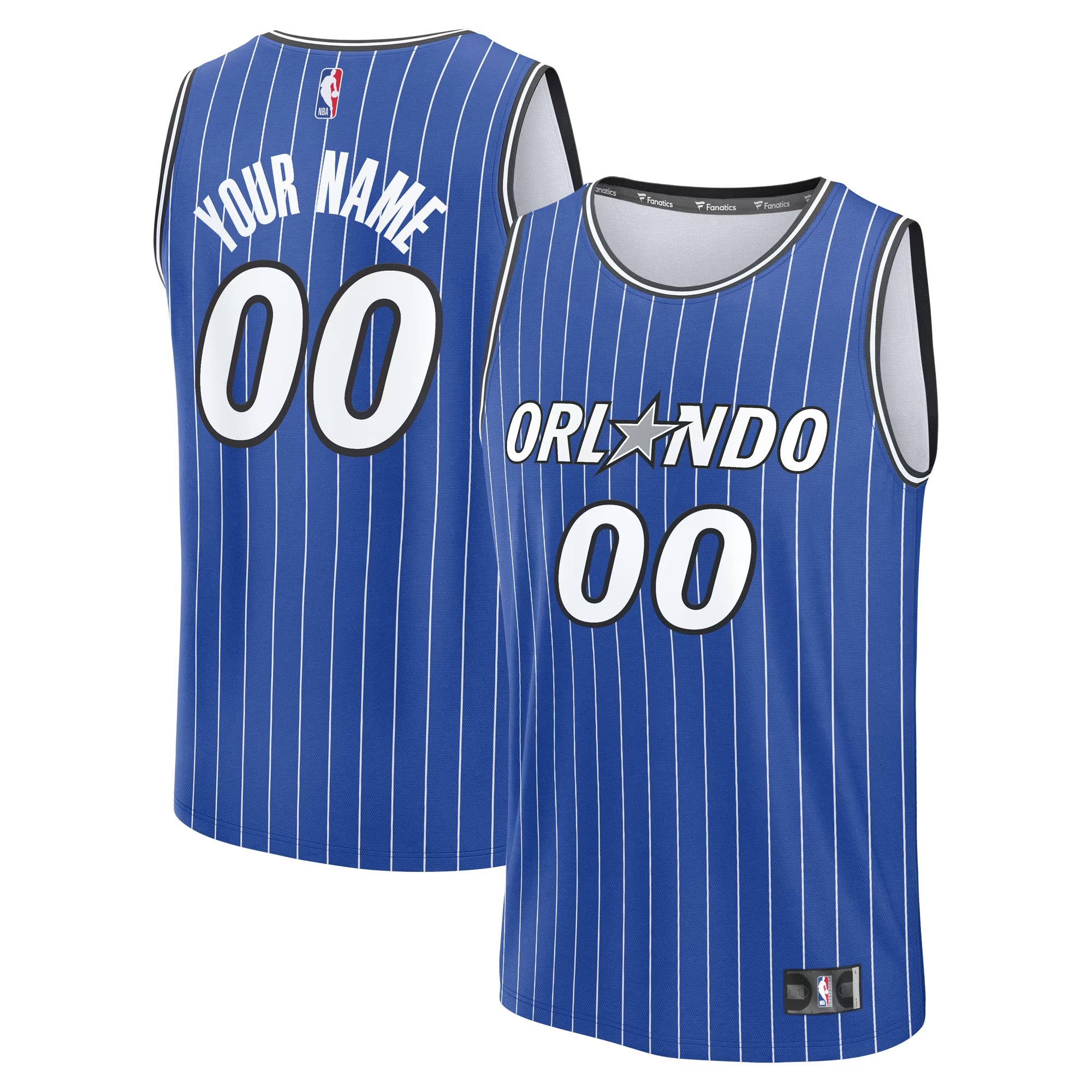 Hunk Wear - Orlando Magic Fanatics Youth Fast Break Replica Custom Jersey - Icon Edition - Blue