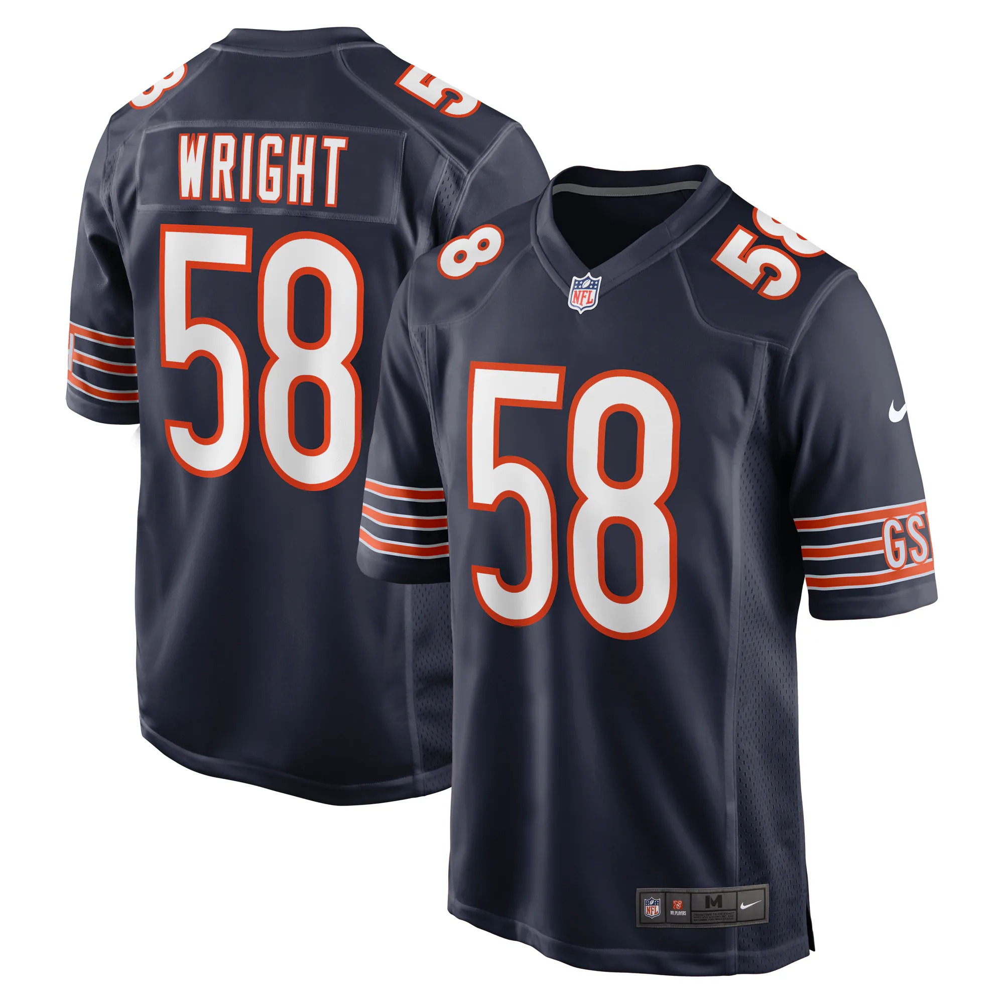Hunk Wear - Darnell Wright Chicago Bears Nike Game Jersey - Navy