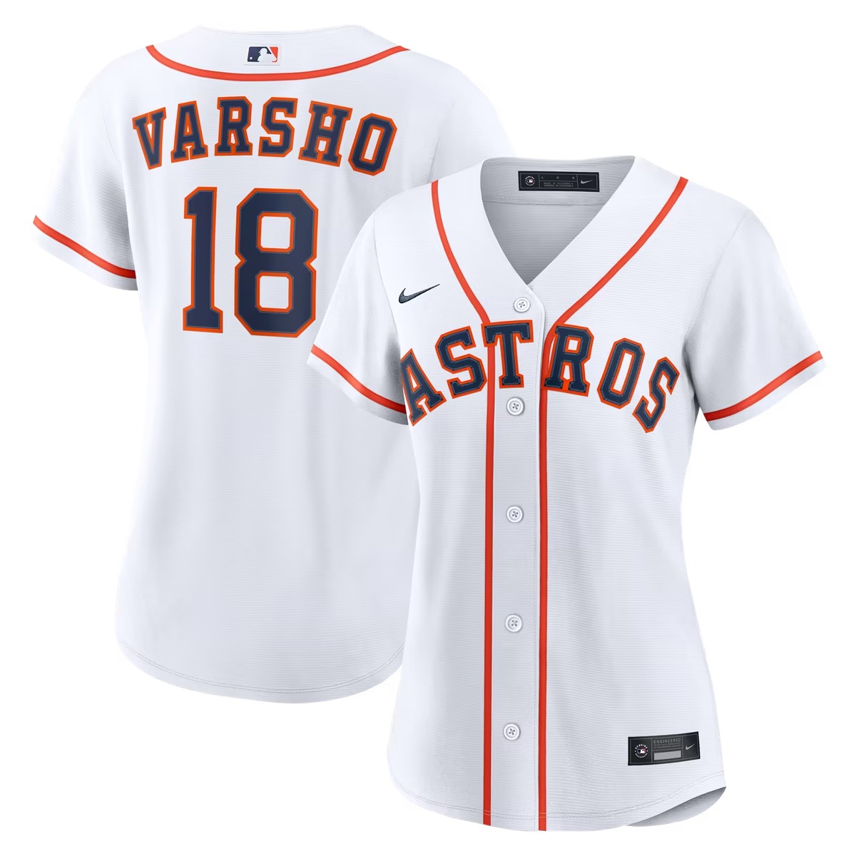 Hunk Wear - Daulton Varsho Houston Astros Nike Women's Home Replica Jersey - White
