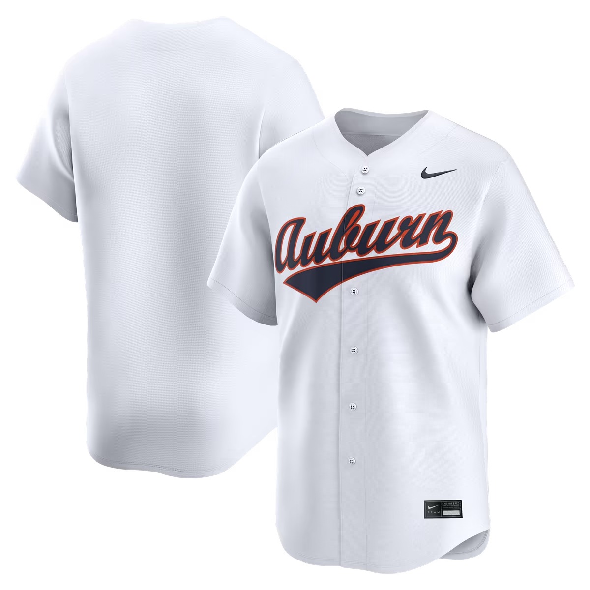 Hunk Wear - Auburn Tigers Nike Home Limited Baseball Jersey - White