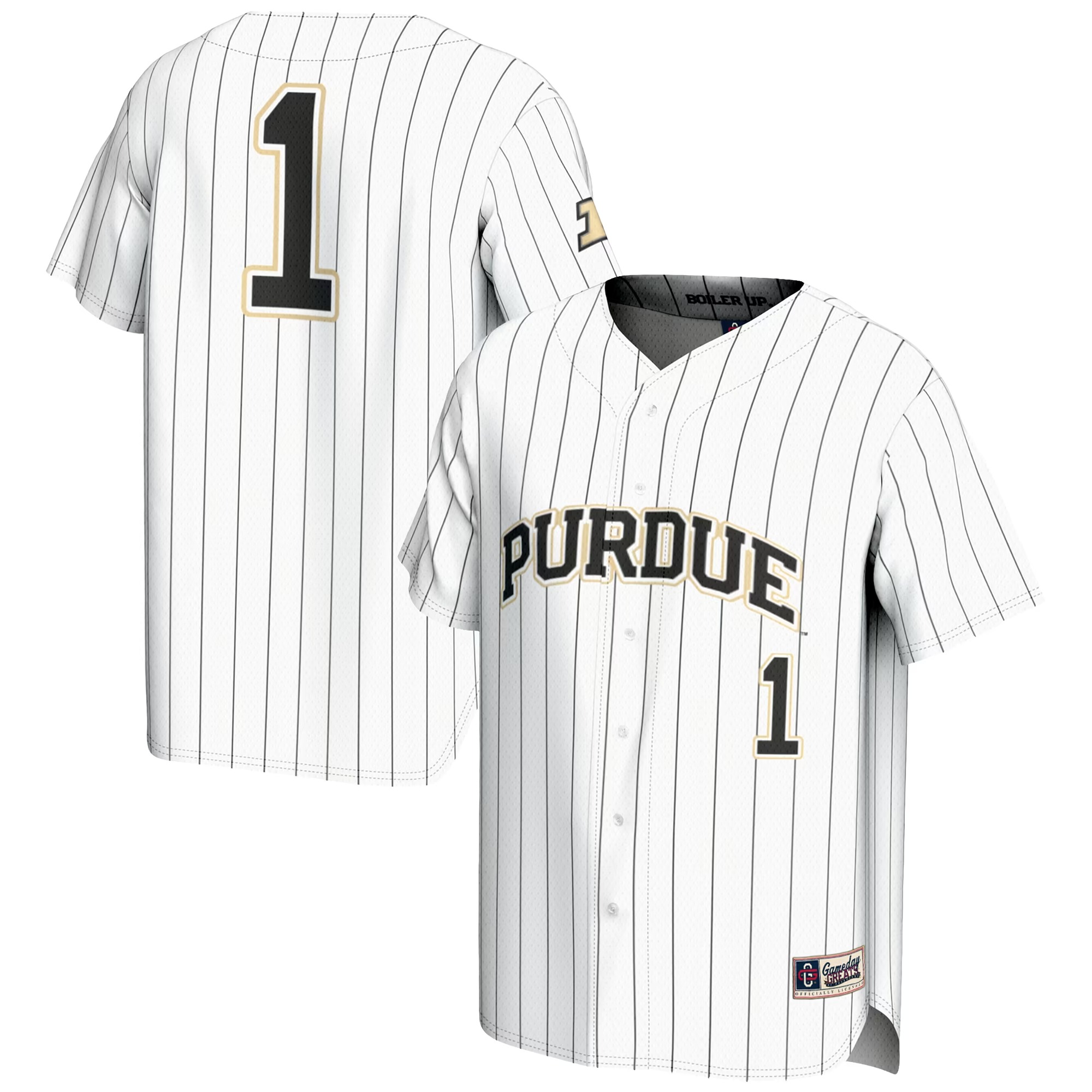 Hunk Wear - #1 Purdue Boilermakers GameDay Greats Lightweight Baseball Jersey - White