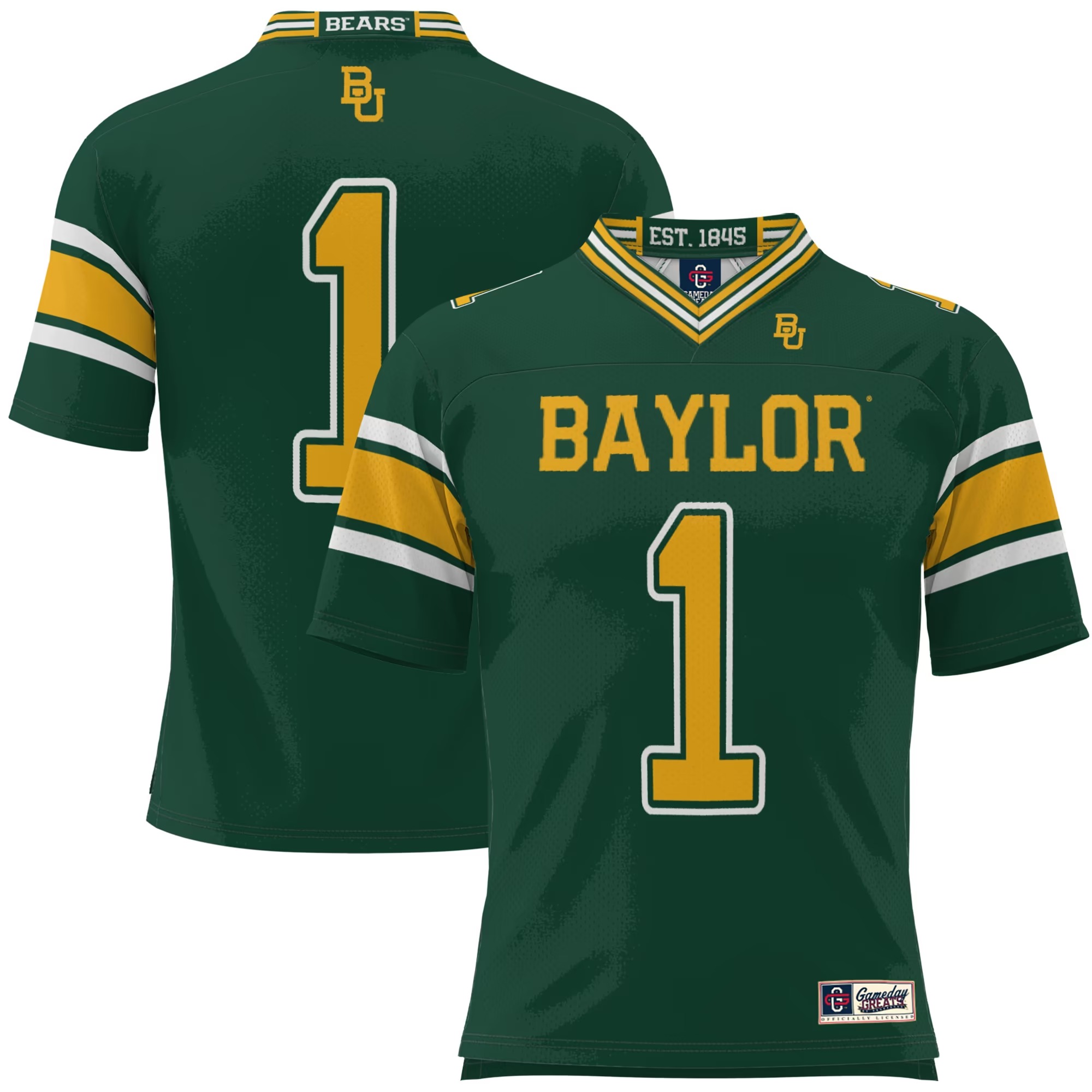 Hunk Wear - #1 Baylor Bears GameDay Greats Youth Football Jersey - Green