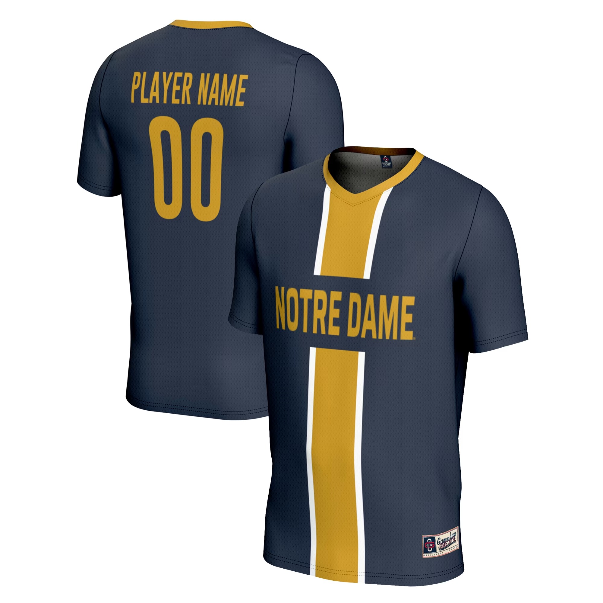 Hunk Wear - Notre Dame Fighting Irish GameDay Greats Unisex Pick-A-Player NIL Men's Soccer Jersey - Navy