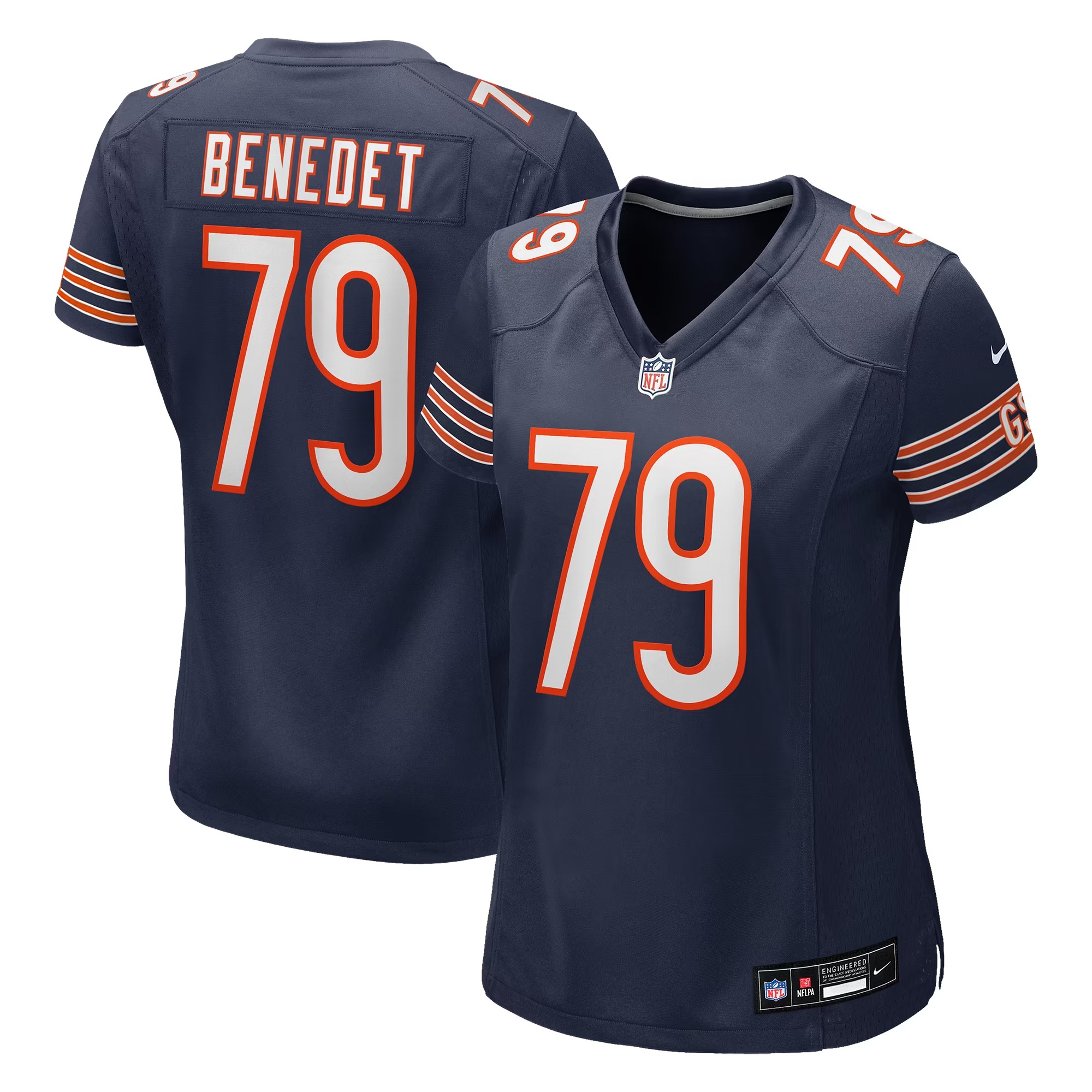 Hunk Wear - Theo Benedet Chicago Bears Nike Women's Team Game Jersey - Navy