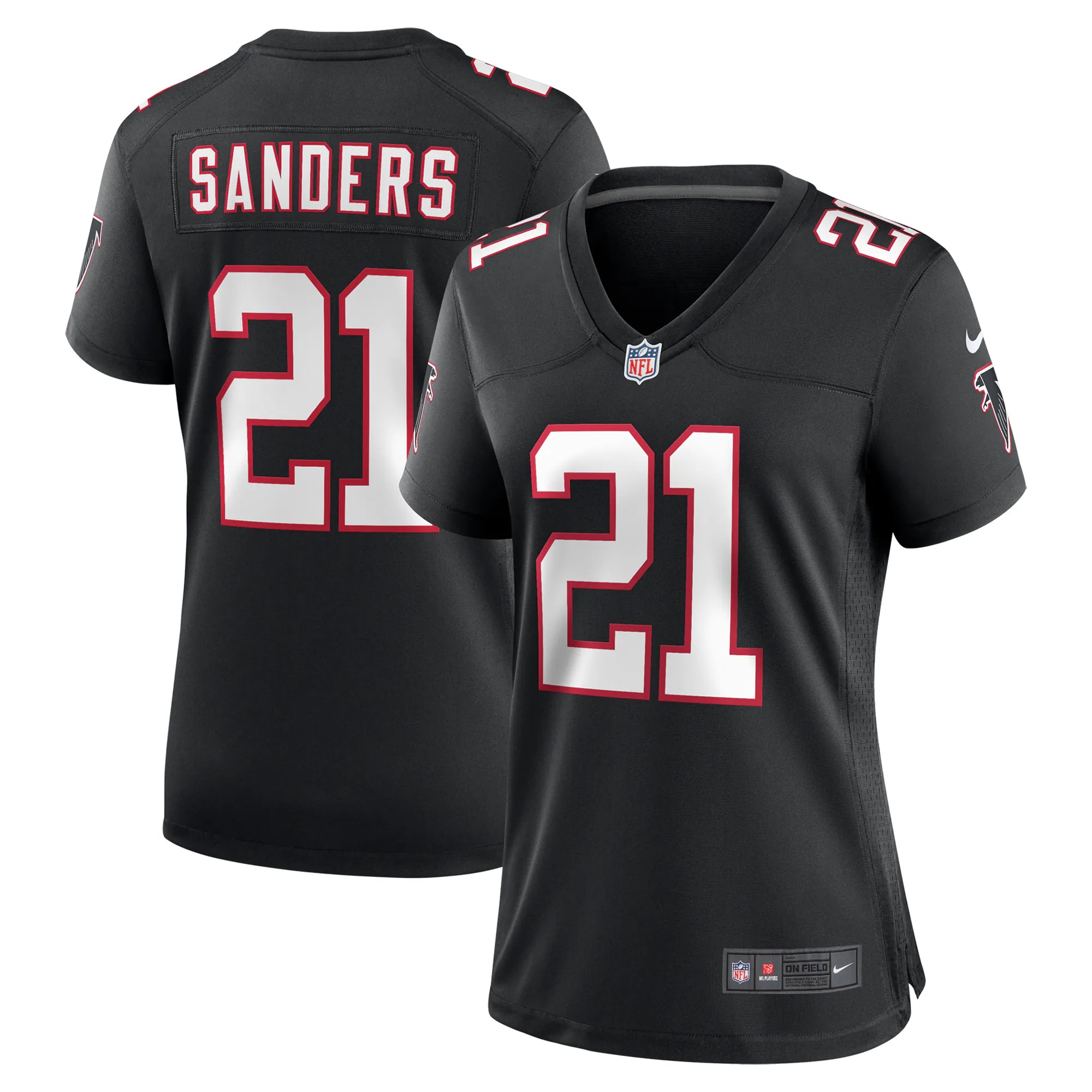 Hunk Wear - Deion Sanders Atlanta Falcons Nike Women's Alternate Retired Player Game Jersey - Black