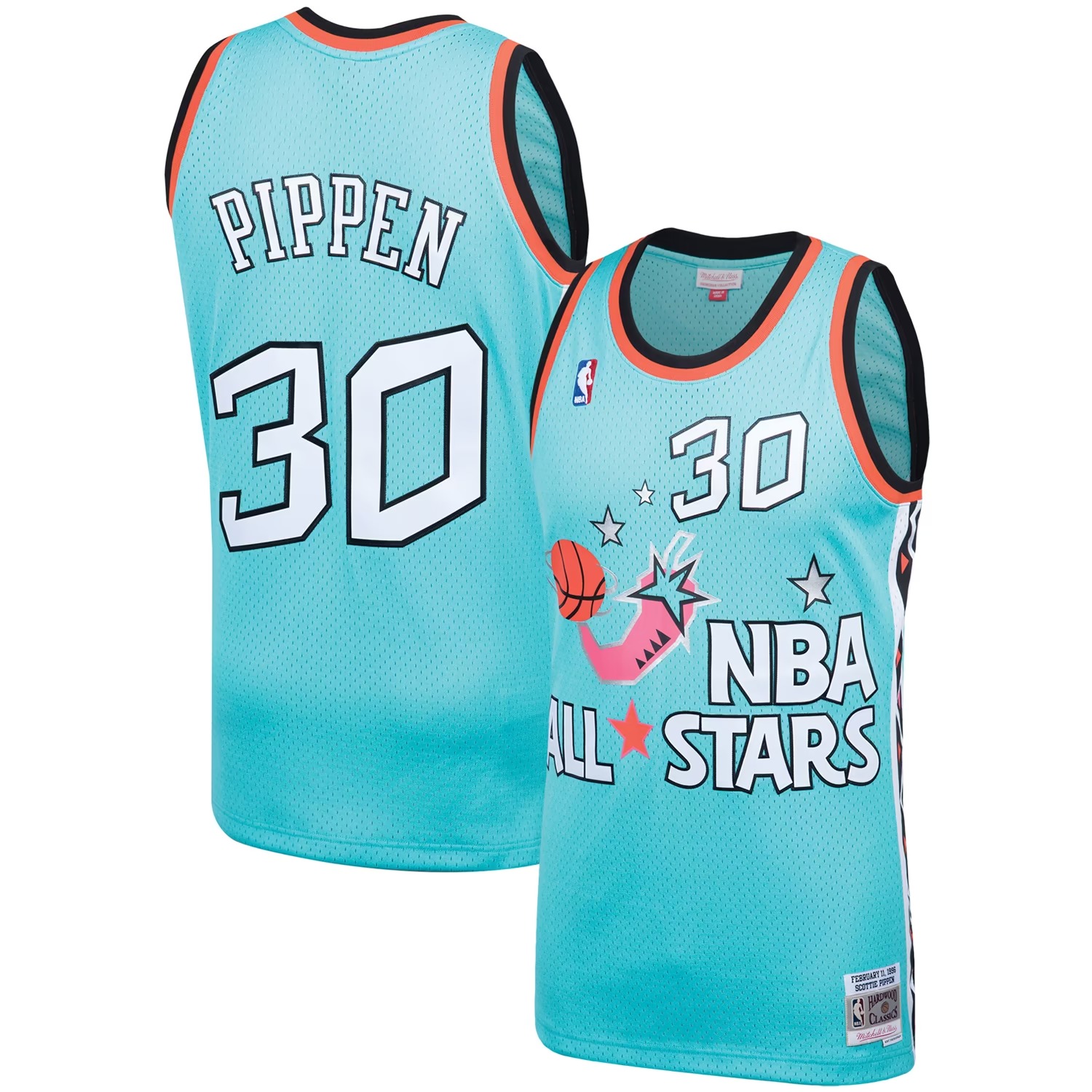 Hunk Wear - Scottie Pippen Eastern Conference Mitchell & Ness Hardwood Classics 1996 NBA All-Star Game Swingman Jersey - Teal