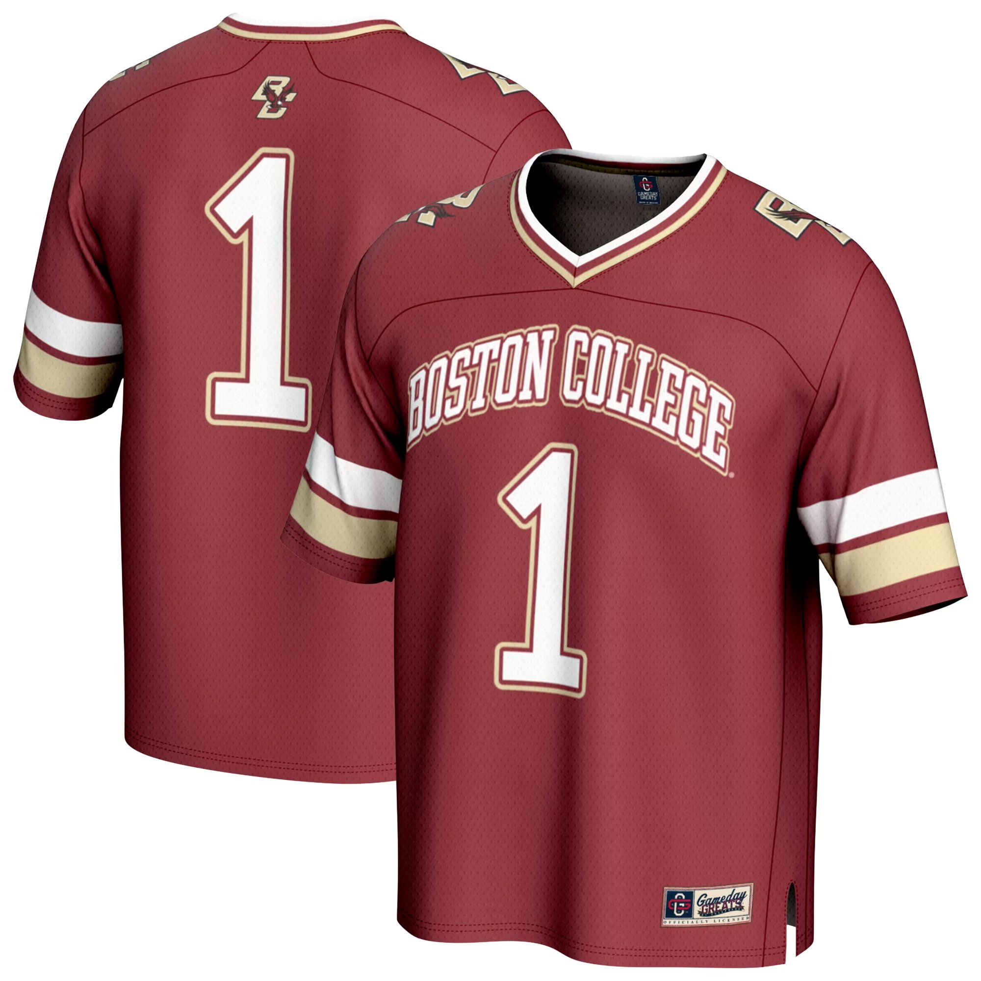 Hunk Wear - #1 Boston College Eagles GameDay Greats Lightweight Collegiate Football Fashion Jersey - Maroon