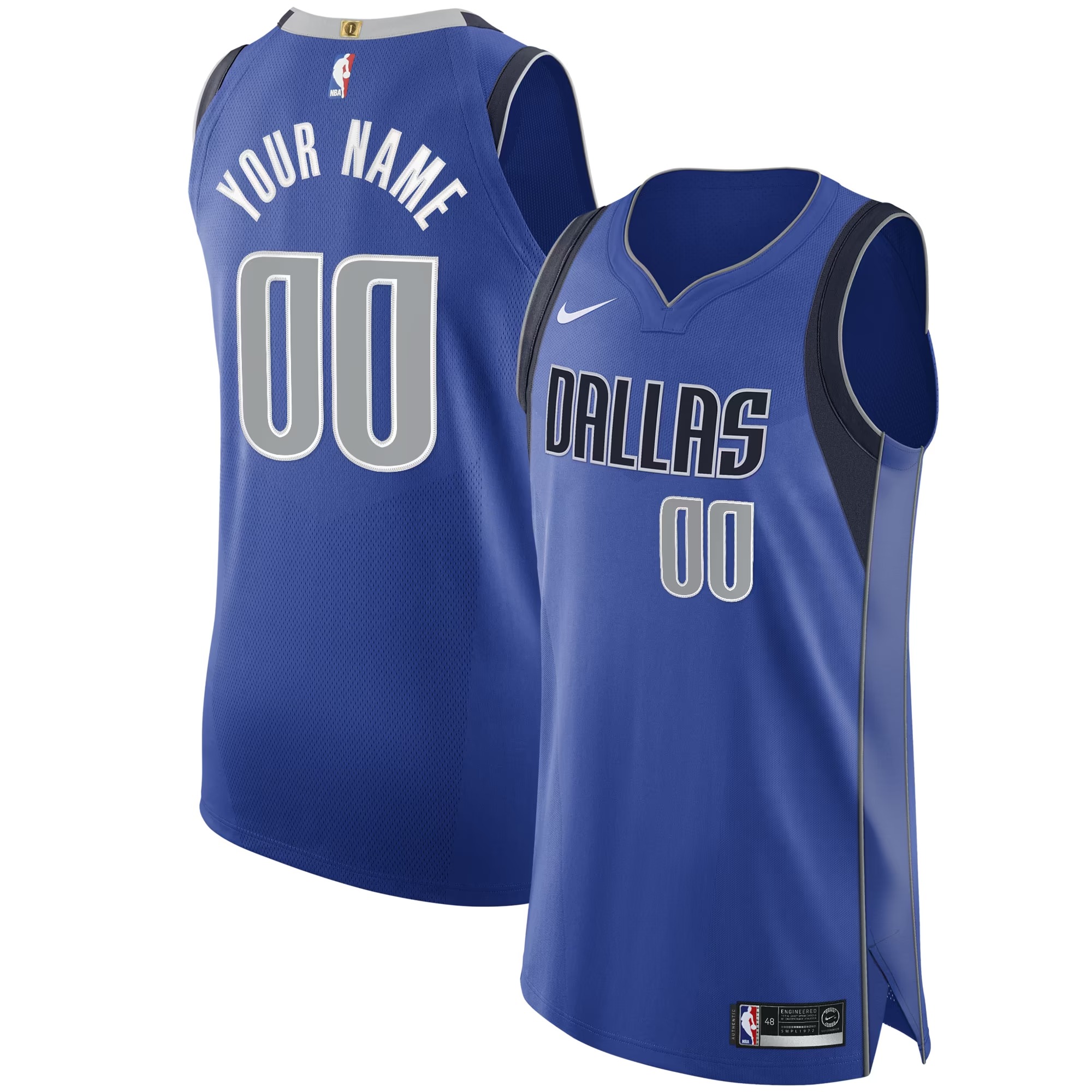 Hunk Wear - Dallas Mavericks Nike 2020_21 Authentic Custom Jersey Royal - Icon Edition
