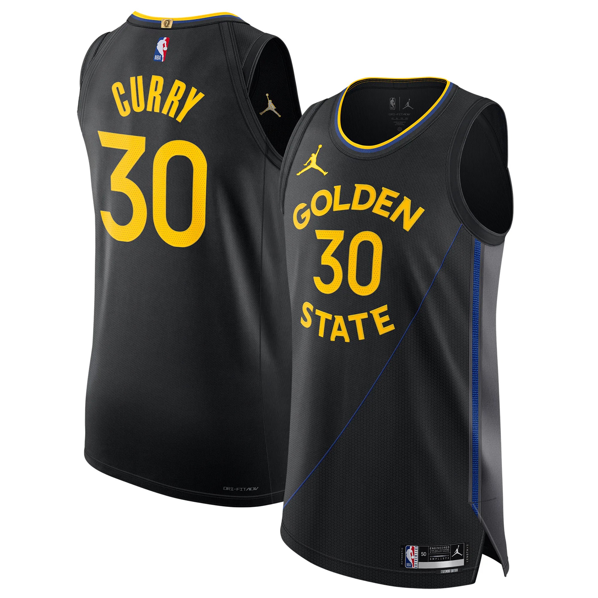 Hunk Wear - Stephen Curry Golden State Warriors Jordan Brand 2024_25 Authentic Jersey - Statement Edition - Black