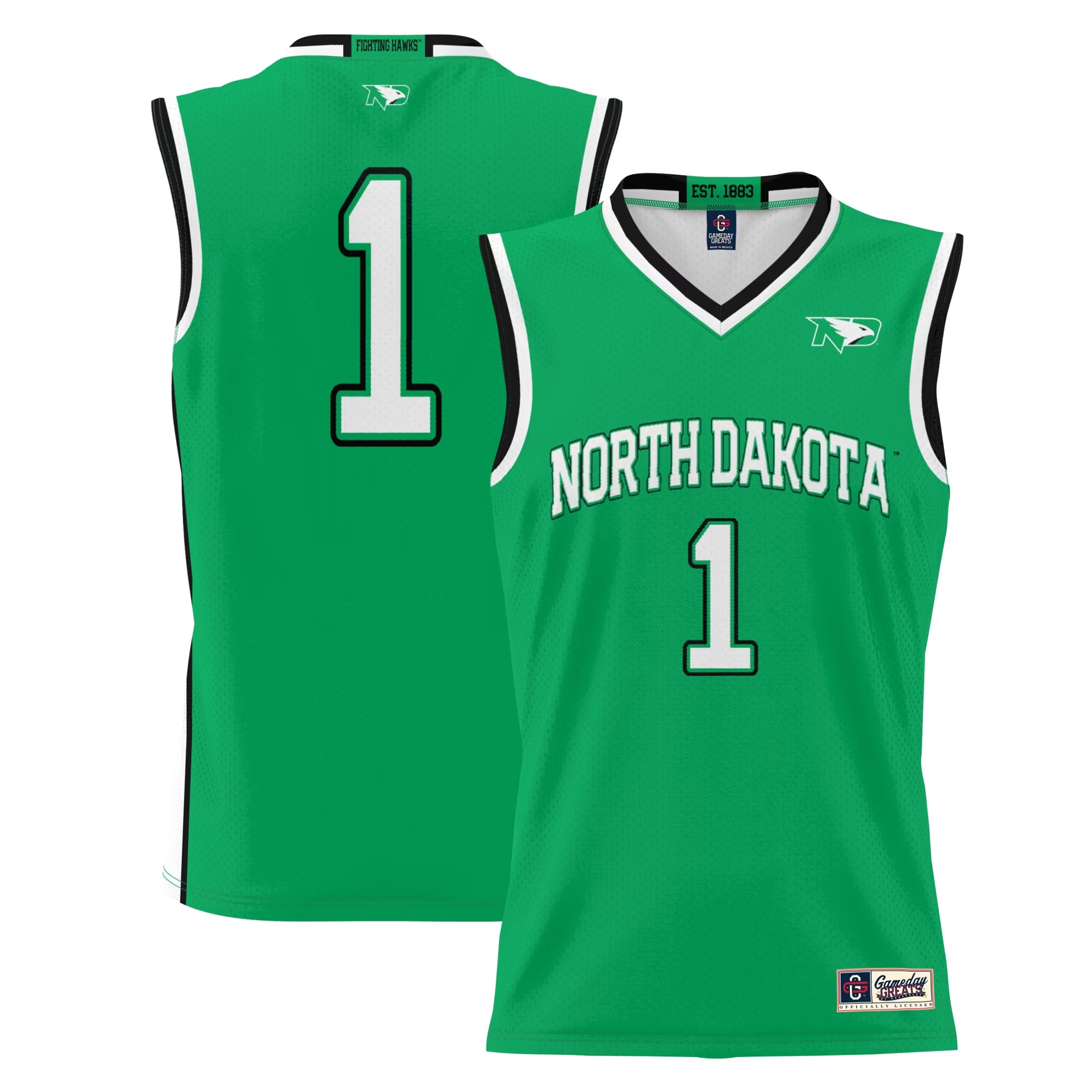 Hunk Wear - #1 North Dakota GameDay Greats Youth Lightweight Basketball Jersey - Green
