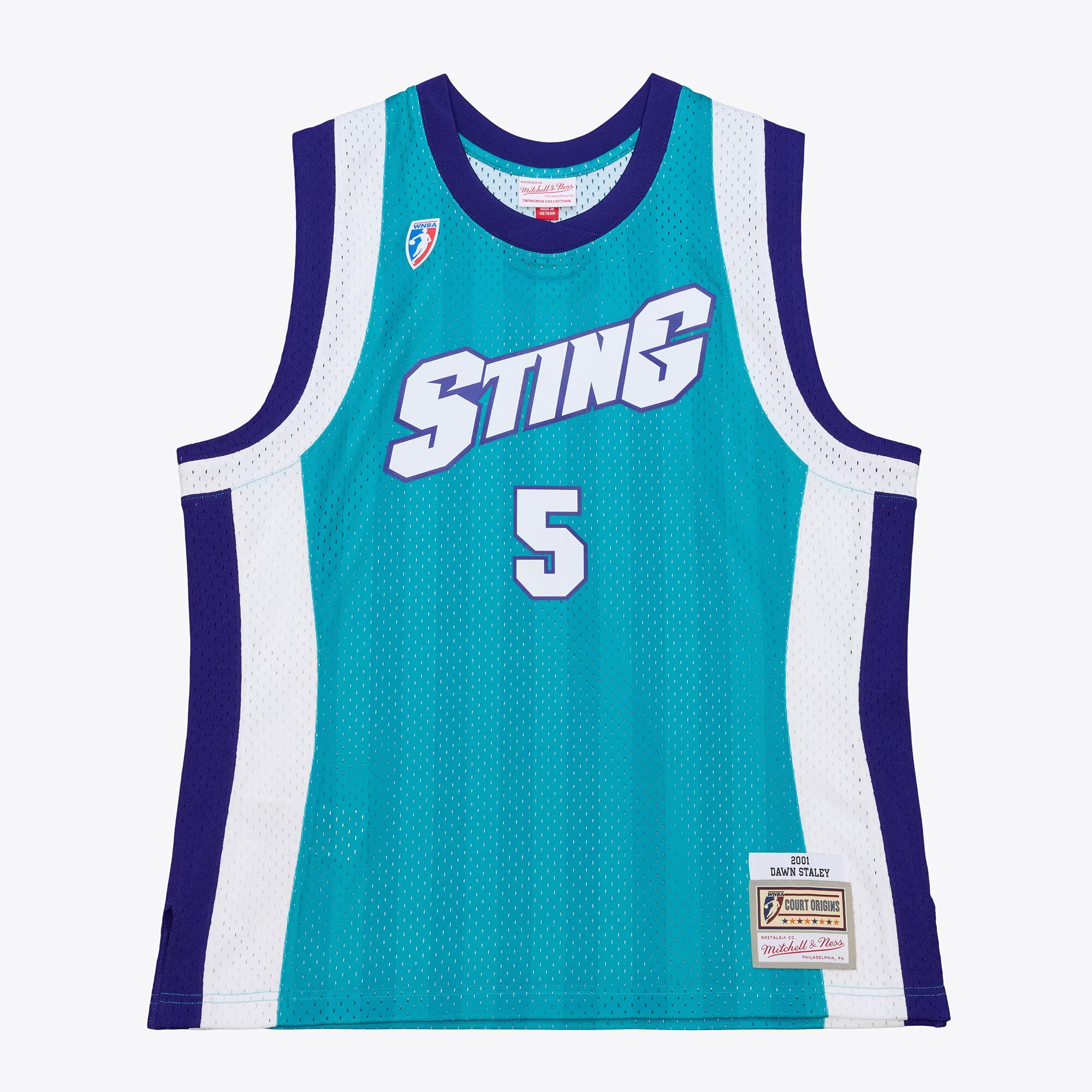 Hunk Wear - Dawn Staley Charlotte Sting Mitchell & Ness Unisex 2001 Swingman Jersey - Teal - Court Origins