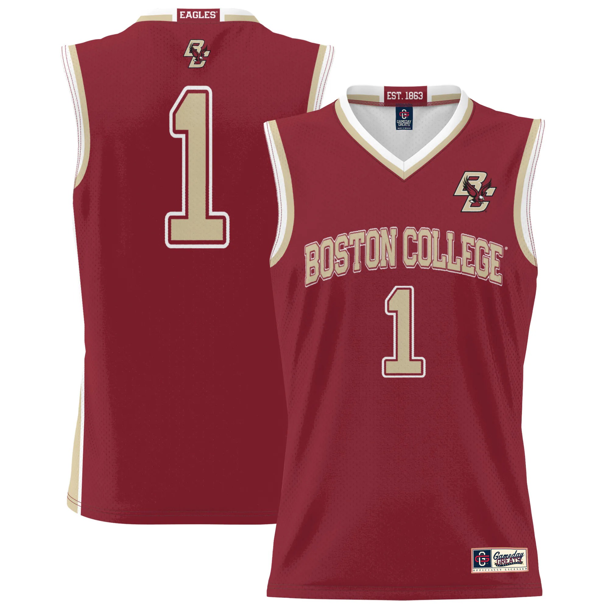 Hunk Wear - #1 Boston College Eagles GameDay Greats Unisex Lightweight Basketball Jersey - Cardinal