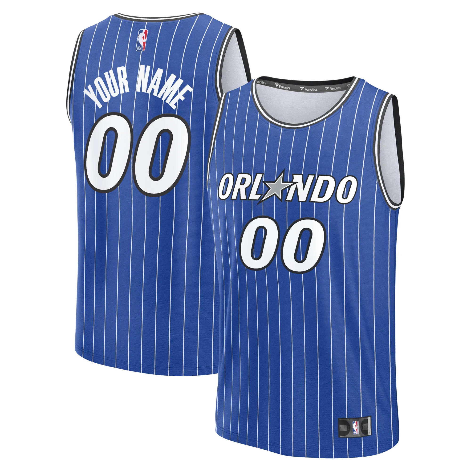 Hunk Wear - Orlando Magic Fanatics Fast Break Replica Custom Jersey - Icon Edition - Blue