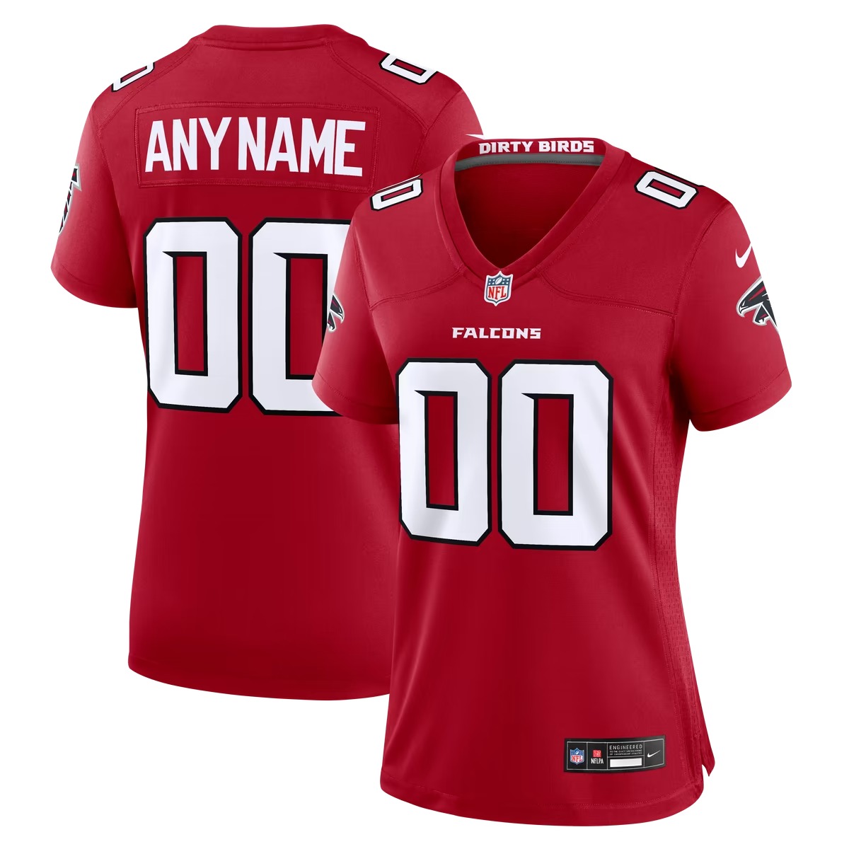 Hunk Wear - Atlanta Falcons Nike Women's Custom Game Jersey - Red