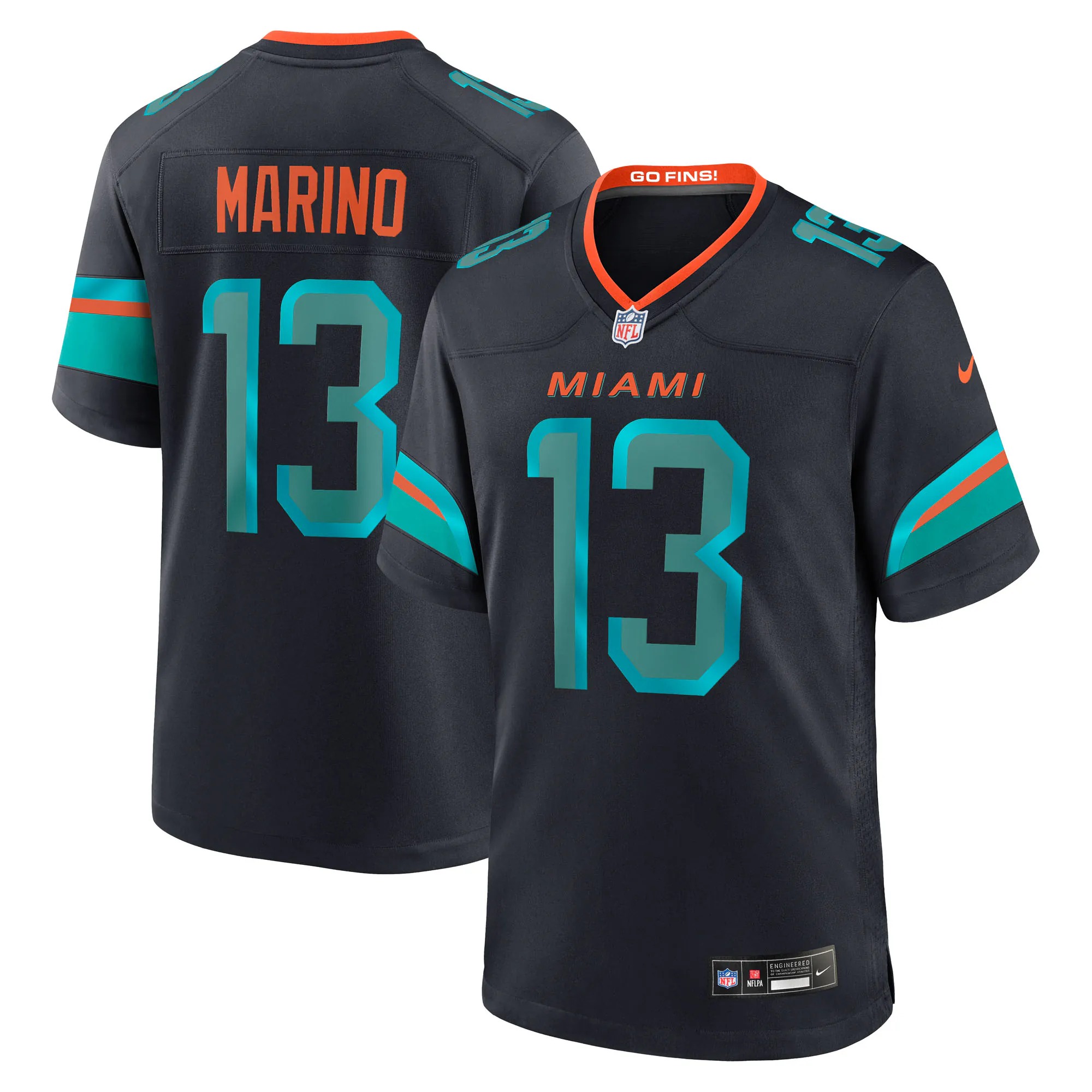 Hunk Wear - Dan Marino Miami Dolphins Nike Rivalries Collection Retired Player Game Jersey - Navy