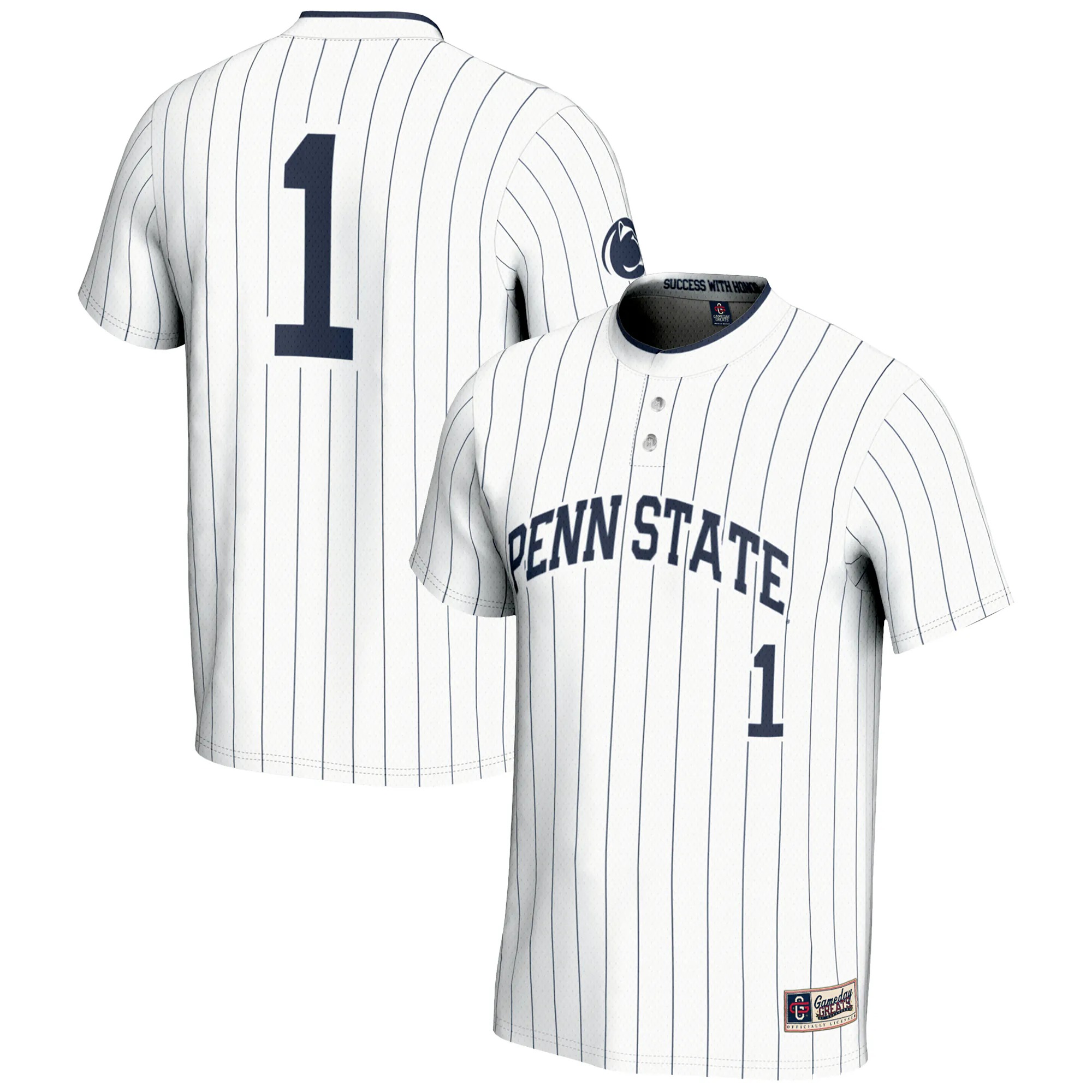 Hunk Wear - #1 Penn State Nittany Lions GameDay Greats Youth Lightweight Softball Jersey - White