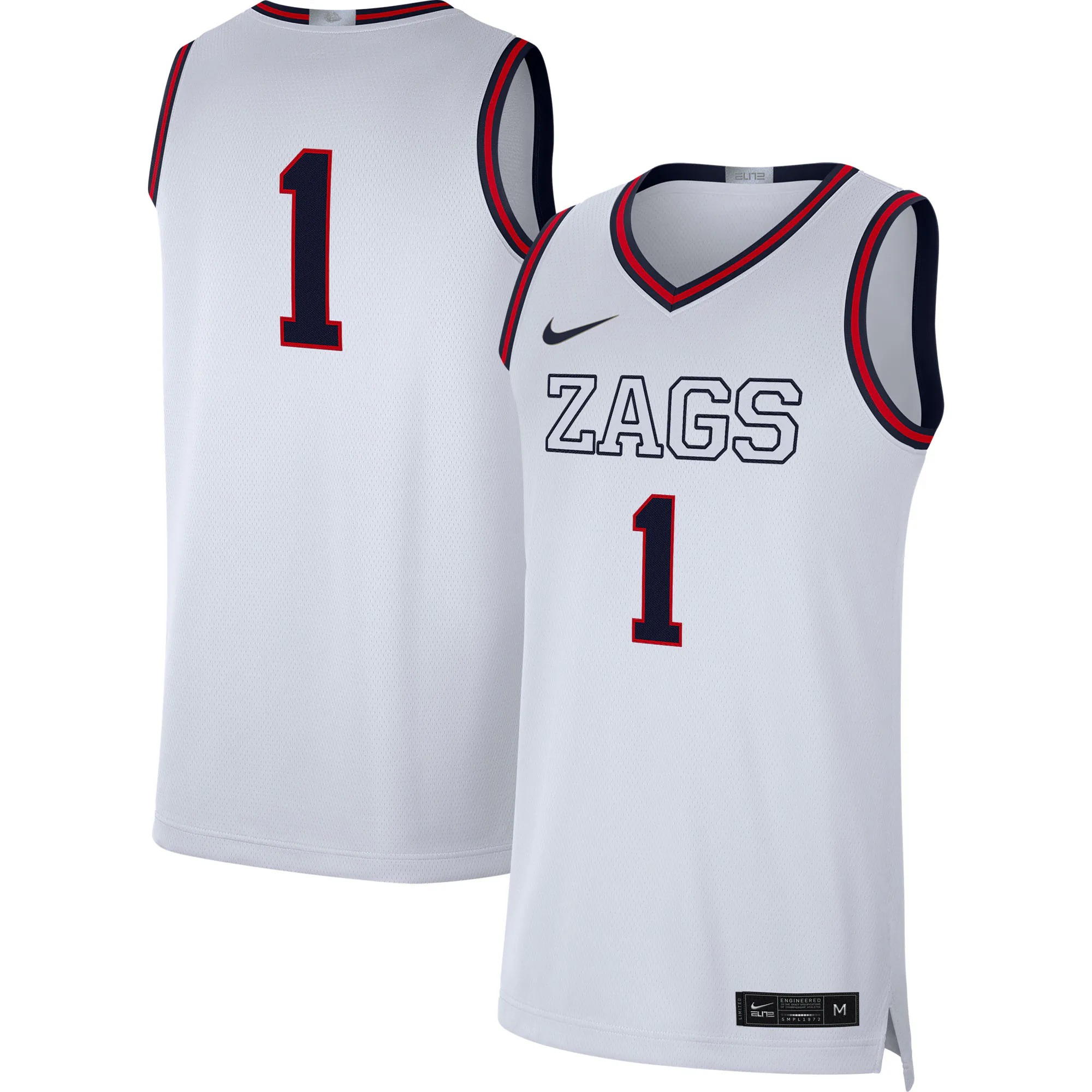 Hunk Wear - # Gonzaga Bulldogs Nike Limited Basketball Jersey - White