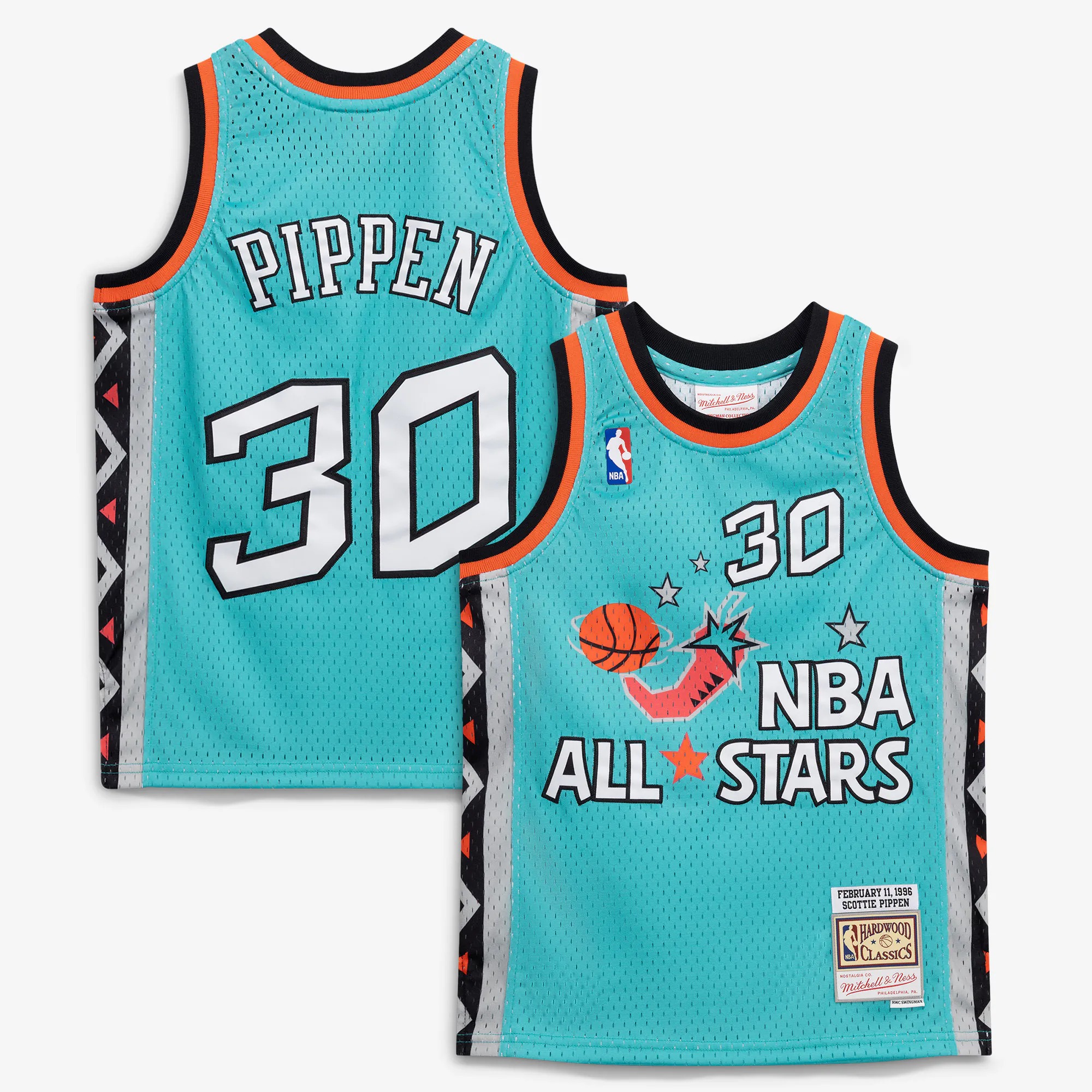 Hunk Wear - Scottie Pippen 1996 NBA All-Star Game Mitchell & Ness Youth Hardwood Classics Swingman Jersey - Teal