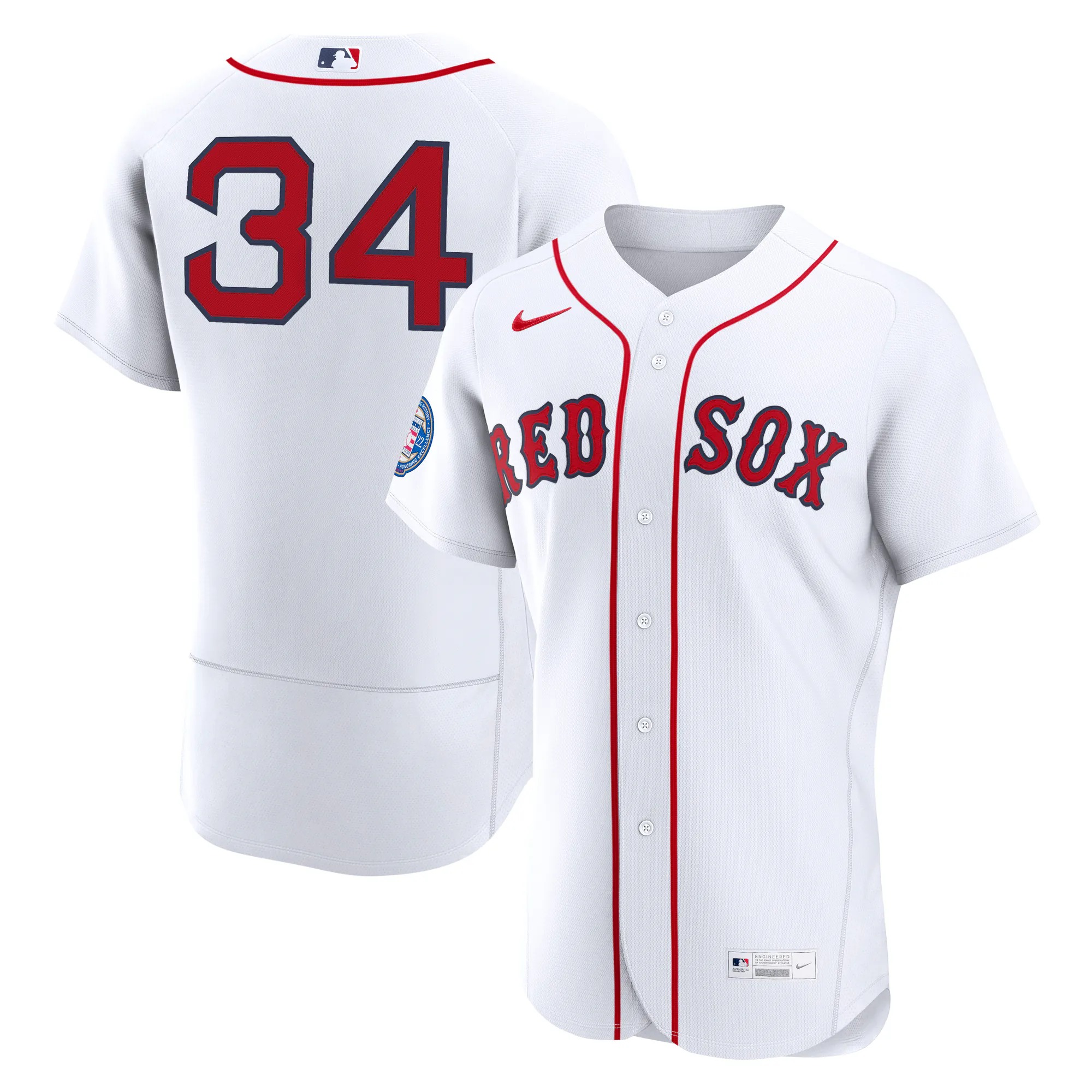 Hunk Wear - David Ortiz Boston Red Sox Nike Home Authentic Retired 2022 Hall of Fame Patch Jersey - White