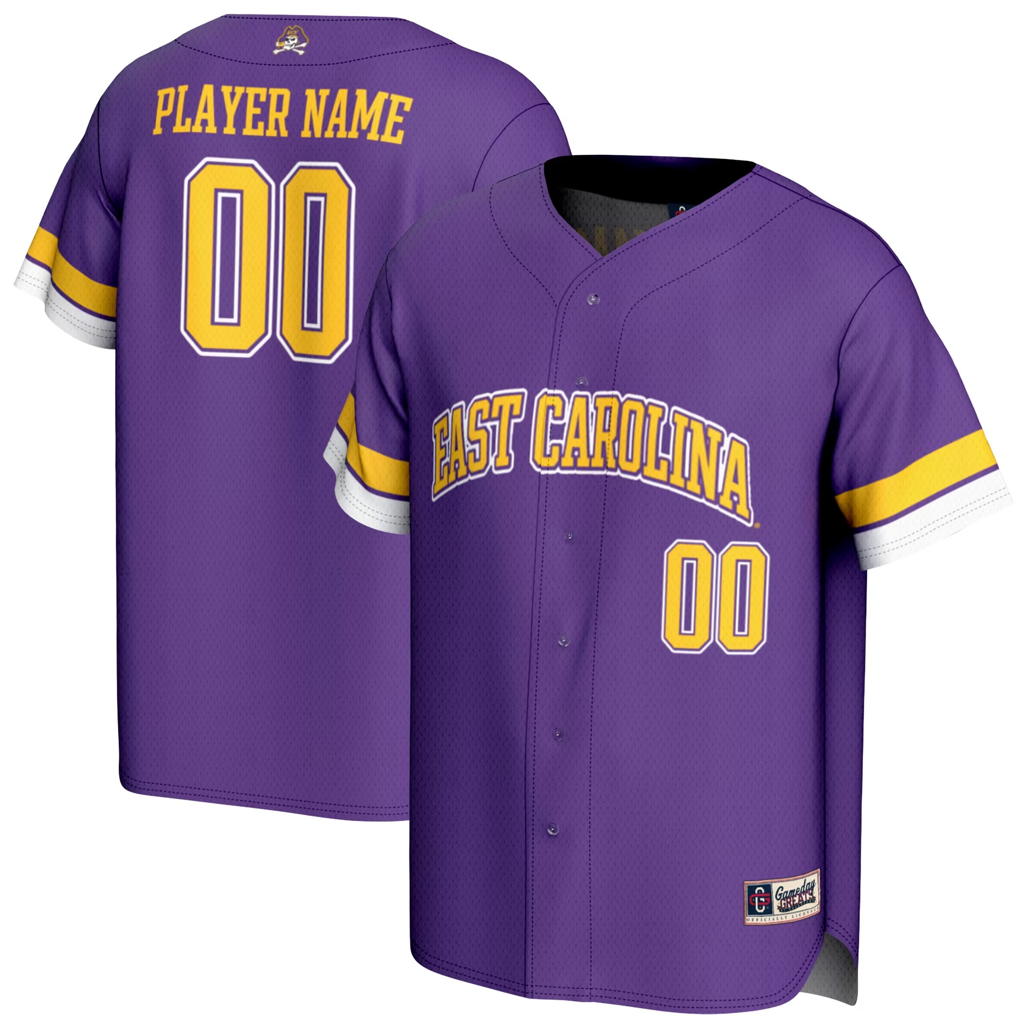 Hunk Wear - ECU Pirates GameDay Greats Unisex NIL Pick-A-Player Lightweight Baseball Jersey - Purple