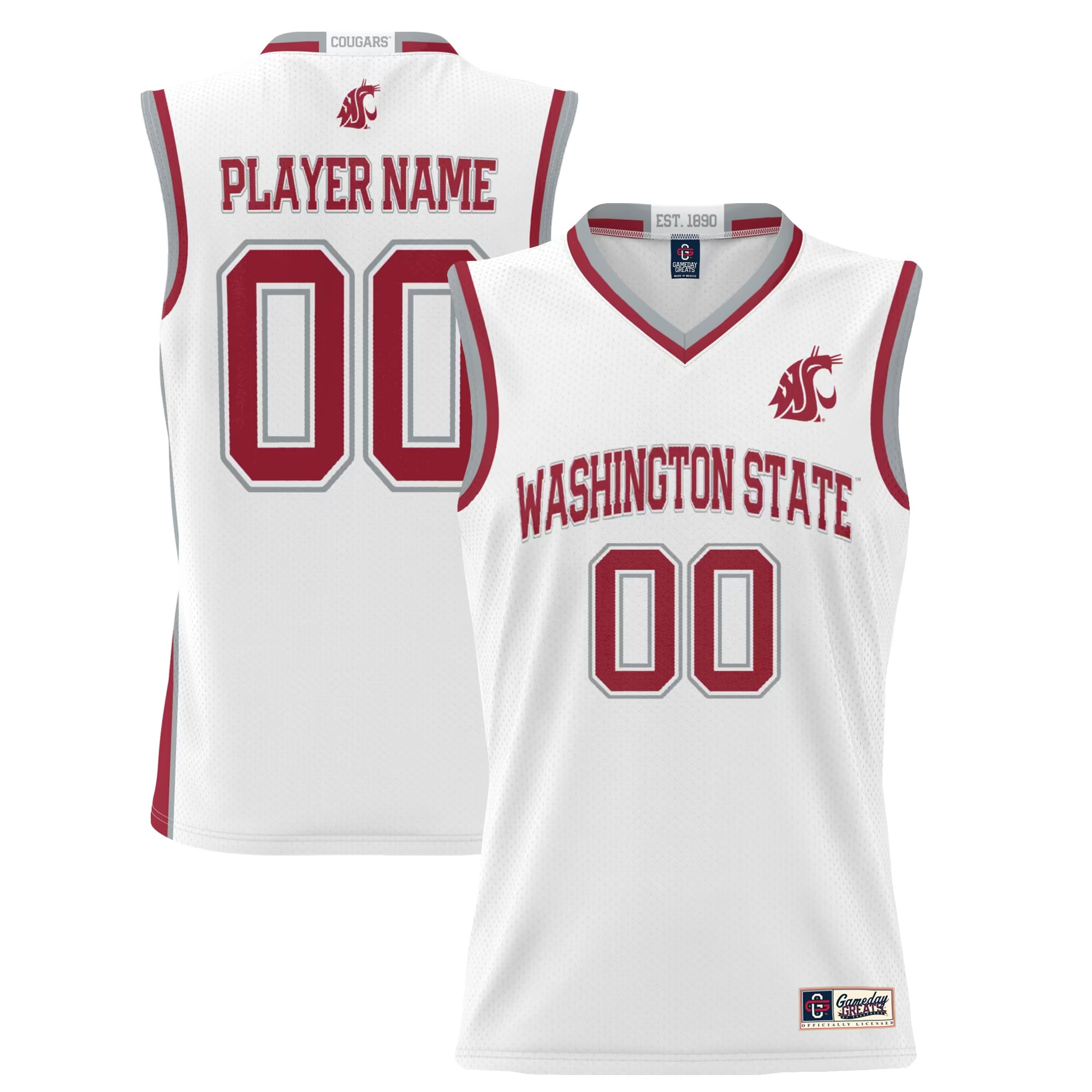 Hunk Wear - Washington State Cougars GameDay Greats Unisex Lightweight NIL Pick-A-Player Women's Basketball Jersey - White