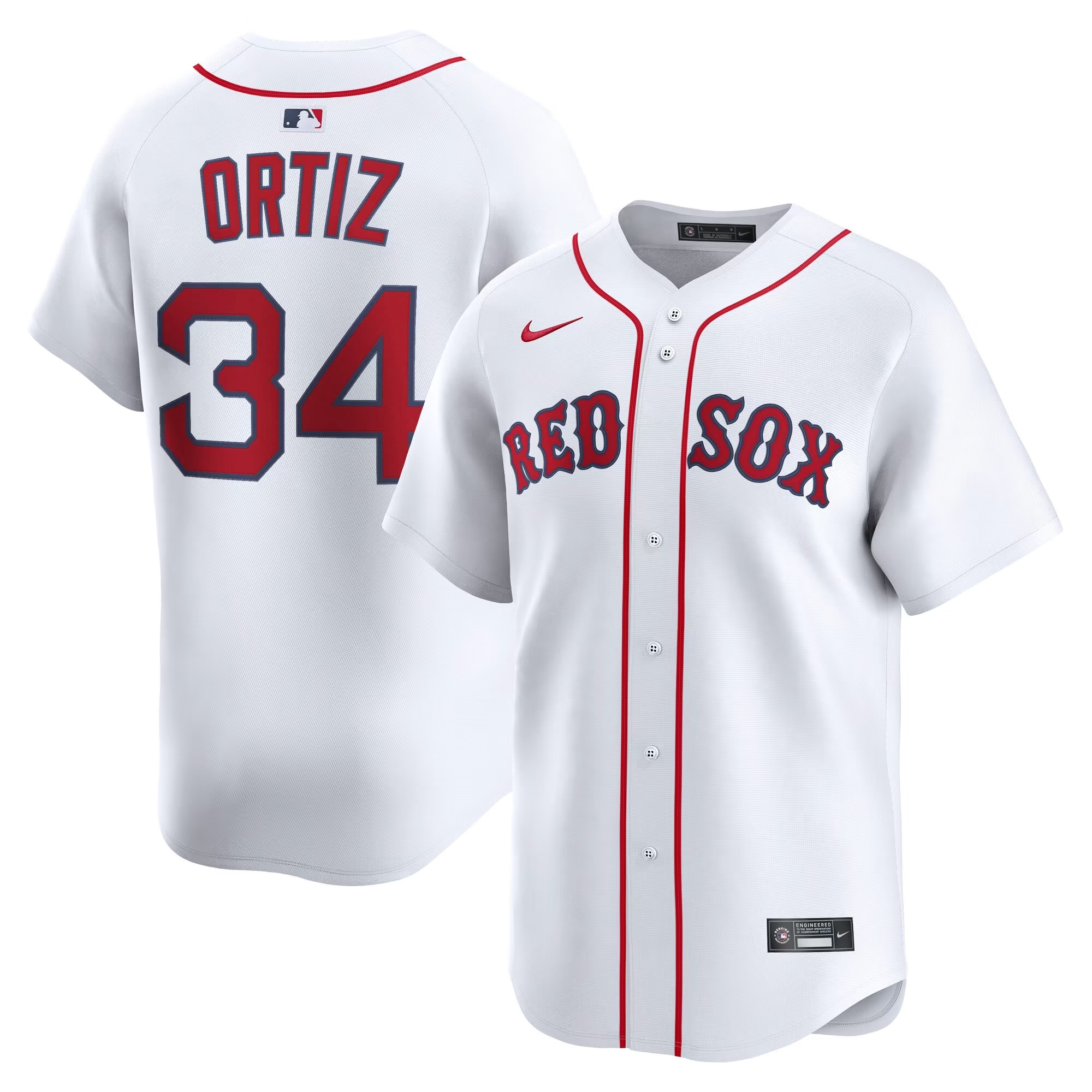 Hunk Wear - David Ortiz Boston Red Sox Nike Home Limited Jersey - White