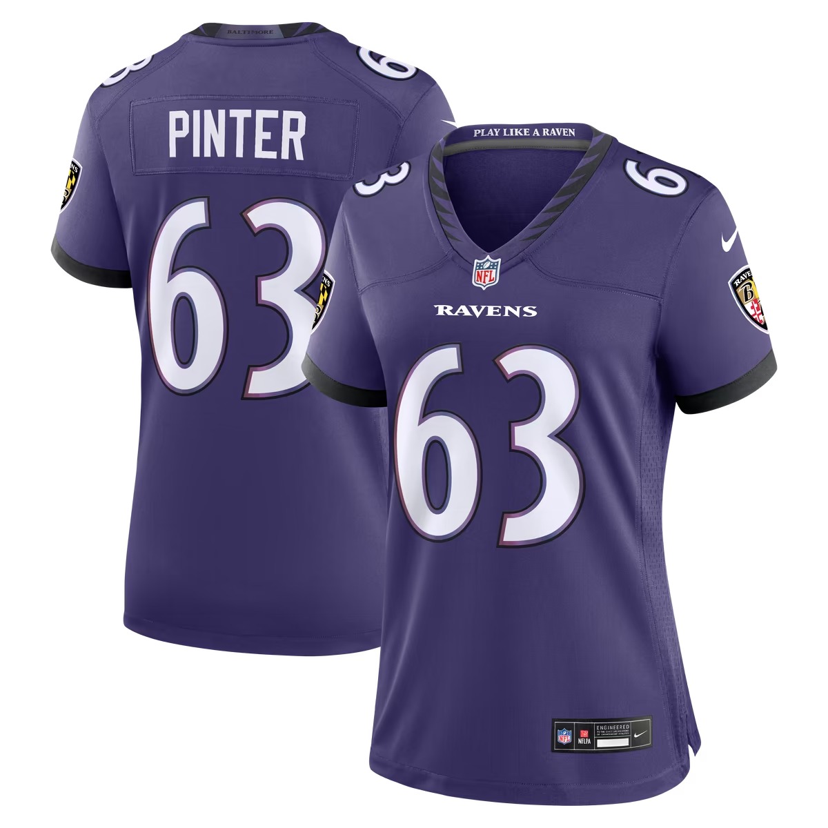 Hunk Wear - Danny Pinter Baltimore Ravens Nike Women's Team Game Jersey - Purple