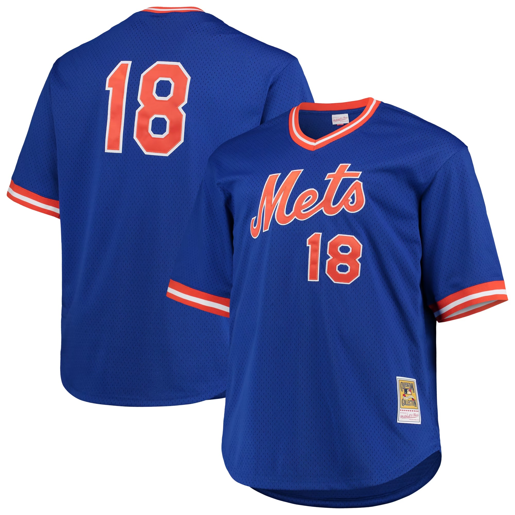 Hunk Wear - Darryl Strawberry New York Mets Mitchell & Ness Big & Tall Cooperstown Collection Mesh Batting Practice Jersey - Royal