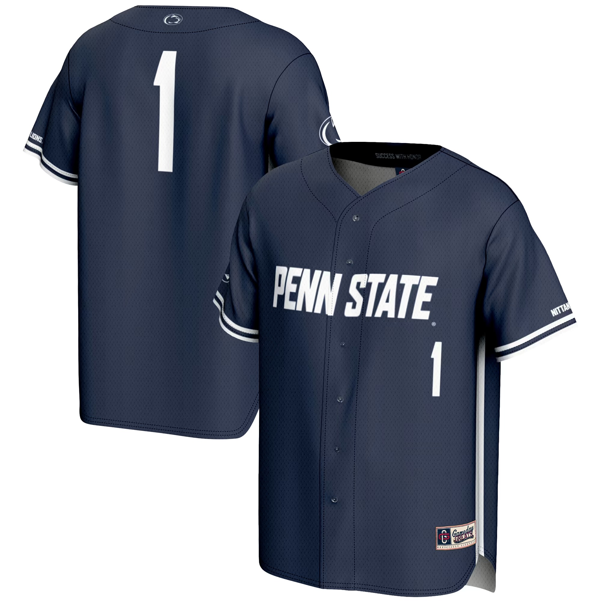 Hunk Wear - #1 Penn State Nittany Lions GameDay Greats Youth Lightweight Baseball Fashion Jersey - Navy