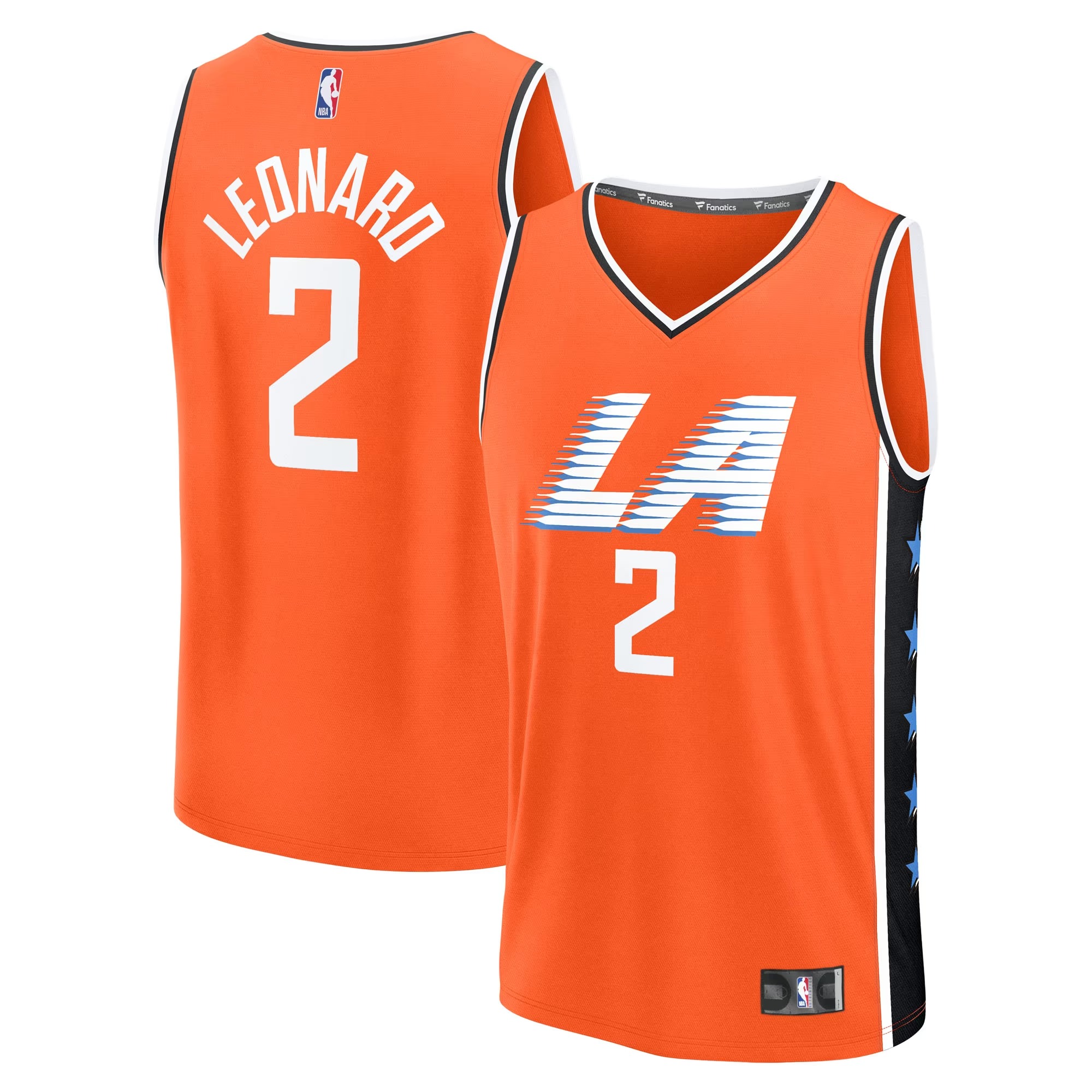 Hunk Wear - Kawhi Leonard LA Clippers Fanatics 2025_26 City Edition Fast Break Jersey - Orange