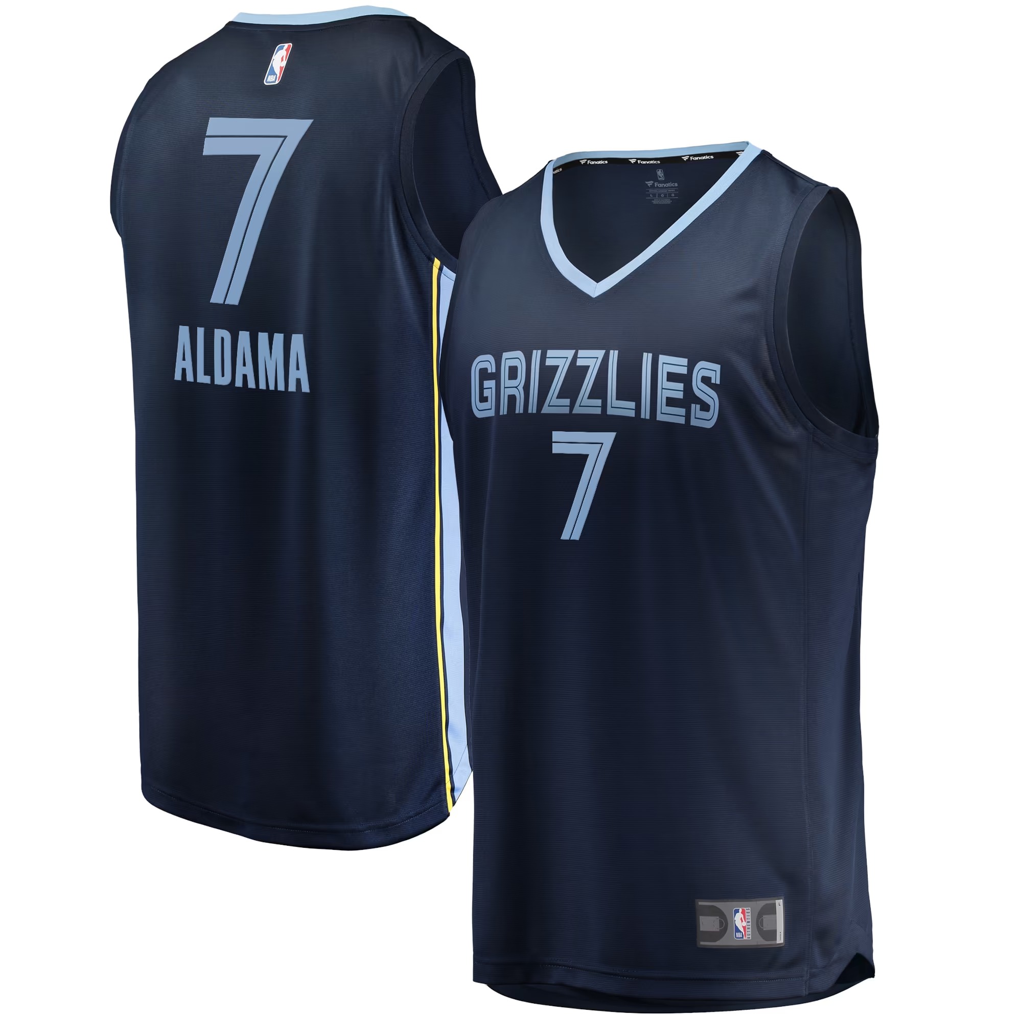 Hunk Wear - Santi Aldama Memphis Grizzlies Fanatics Fast Break Replica Jersey - Icon Edition - Navy