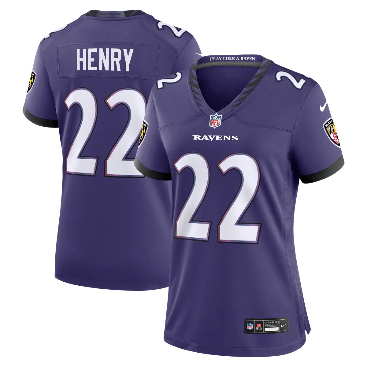 Hunk Wear - Derrick Henry Baltimore Ravens Nike Women's Team Game Jersey - Purple