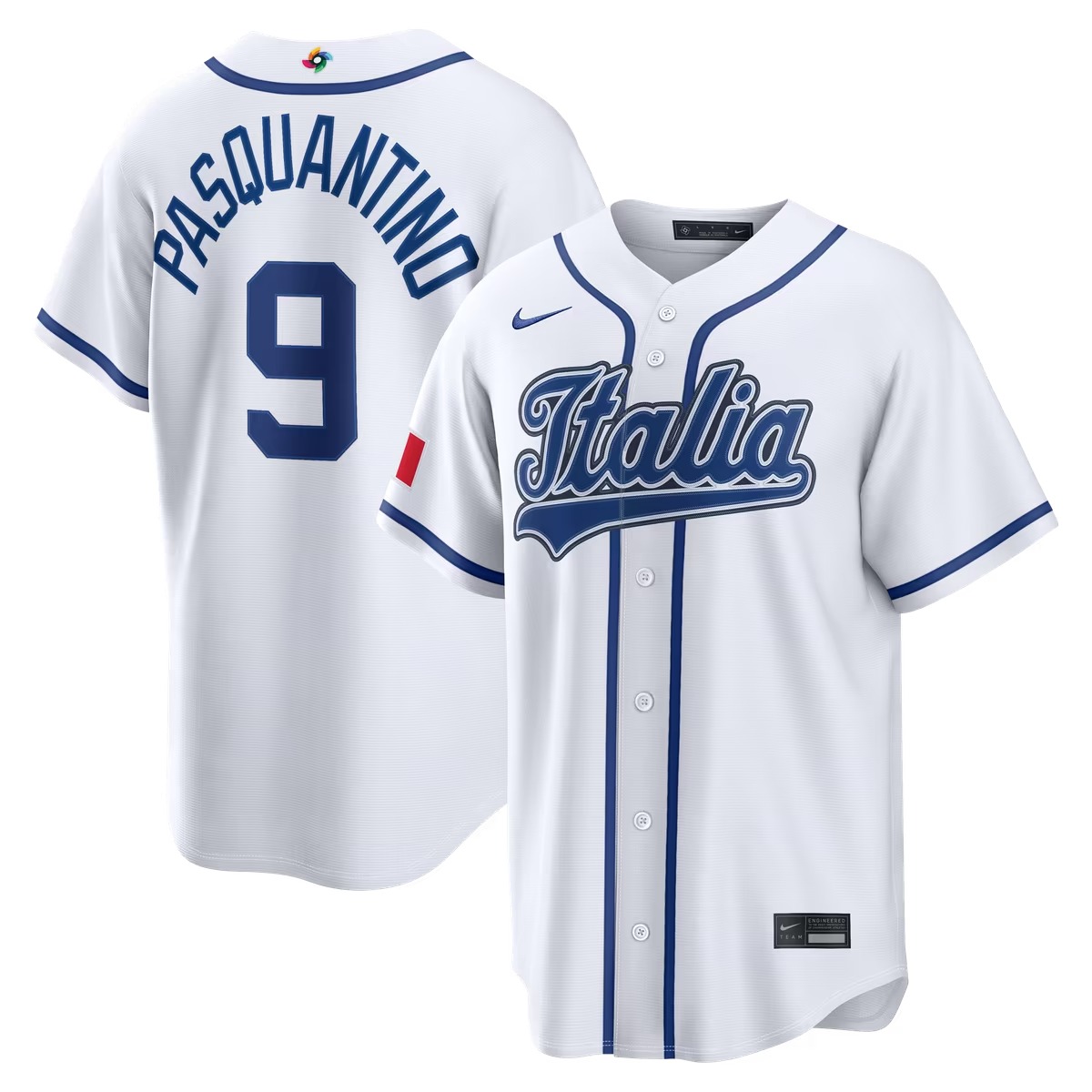 Hunk Wear - Vinnie Pasquantino Italy Baseball Nike 2026 World Baseball Classic Home Stadium Jersey - White