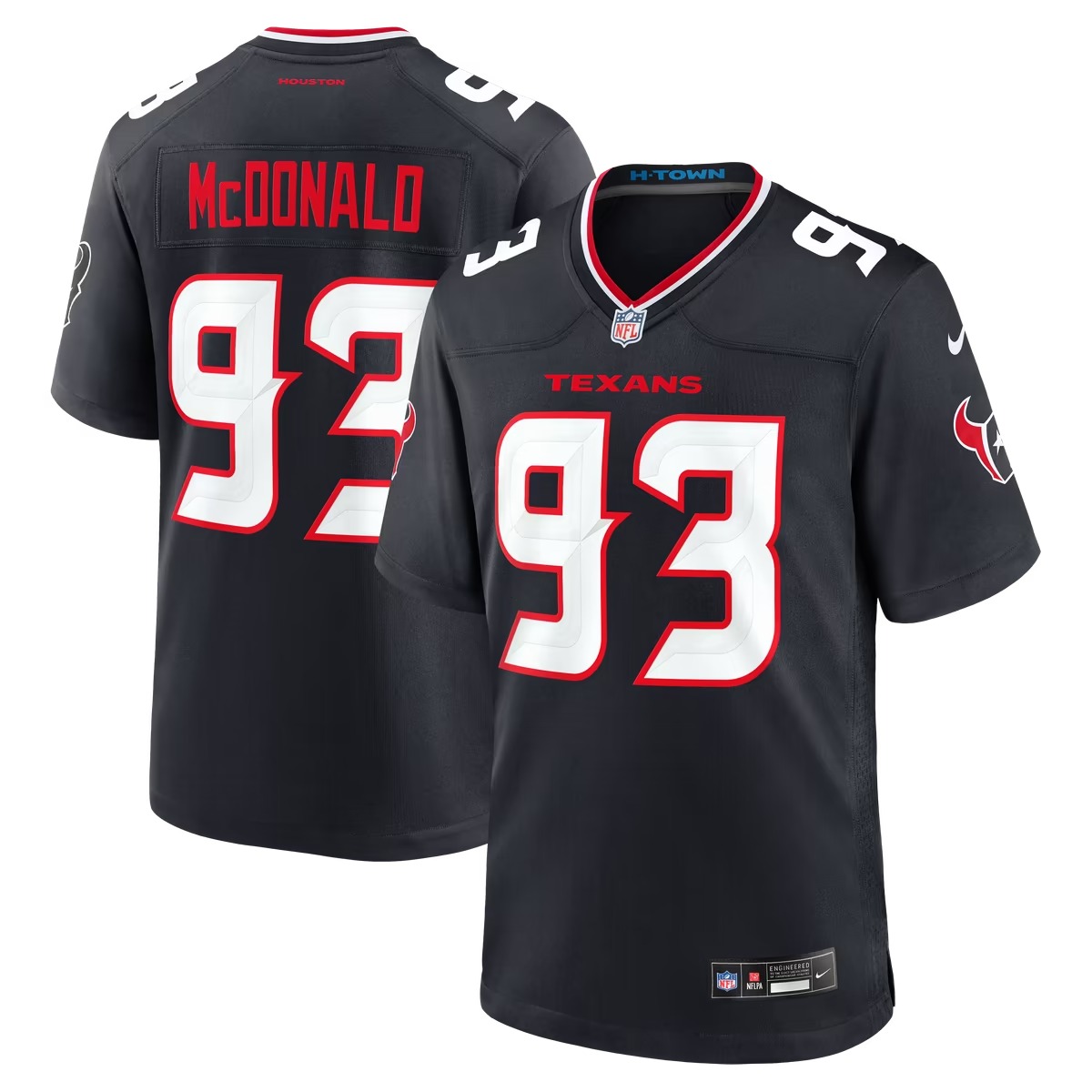 Hunk Wear - Kayden McDonald Houston Texans Nike Team Game Jersey - Navy