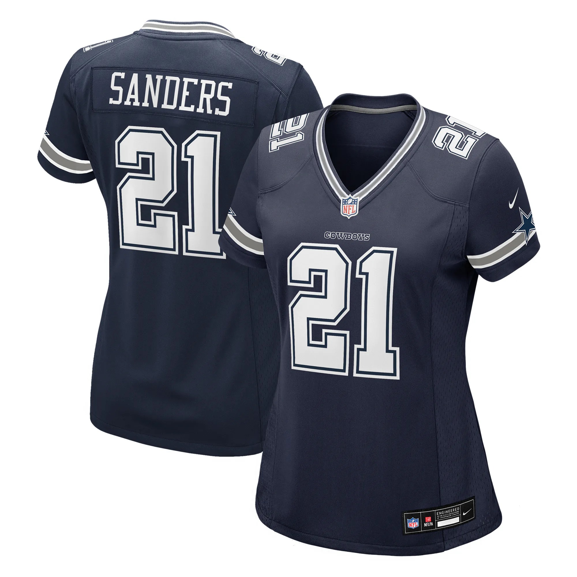 Hunk Wear - Deion Sanders Dallas Cowboys Nike Women's Team Retired Player Game Jersey - Navy