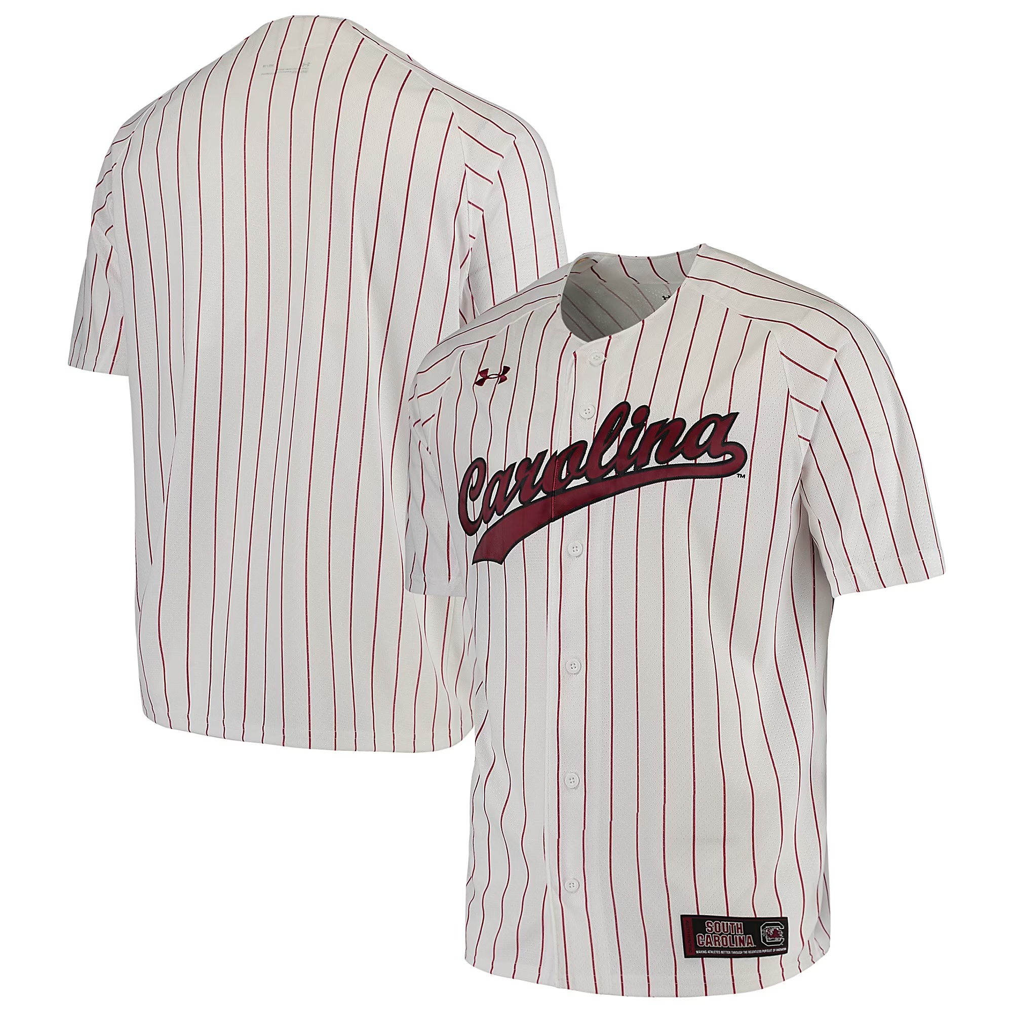 Hunk Wear - South Carolina Gamecocks Under Armour Performance Replica Baseball Jersey - White
