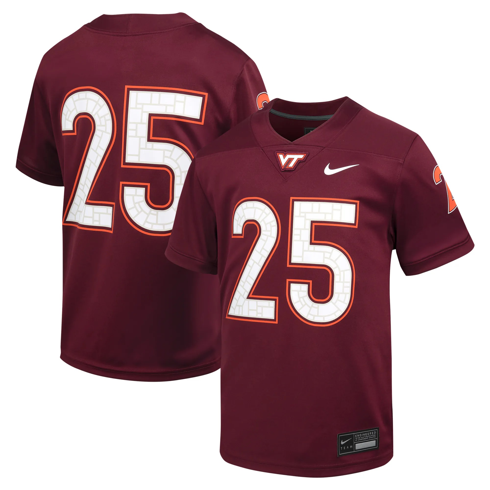 Hunk Wear - #25 Virginia Tech Hokies Nike Toddler Untouchable Replica Football Jersey - Maroon