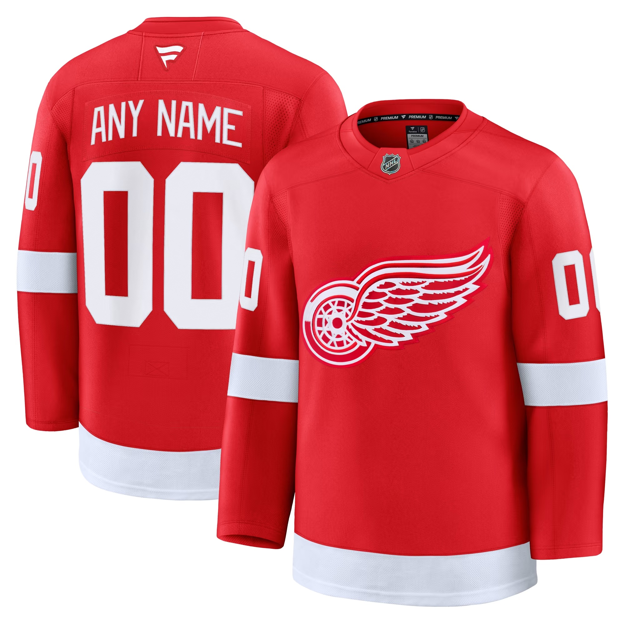 Hunk Wear - Detroit Red Wings Fanatics Home Premium Custom Jersey - Red