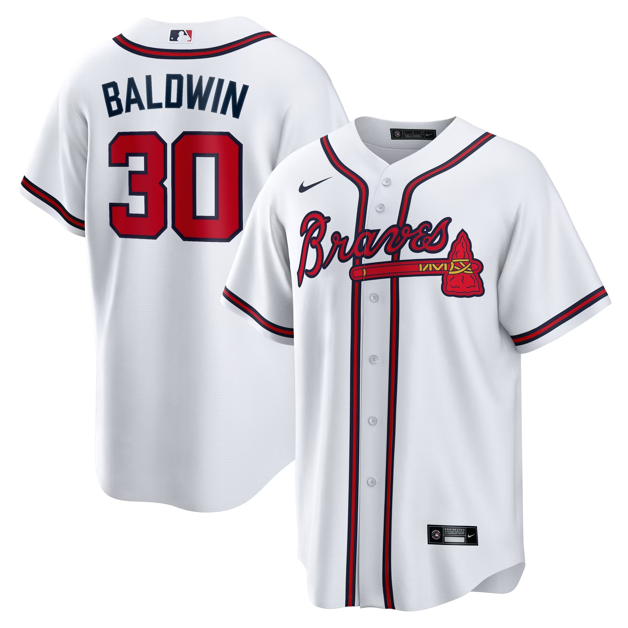 Hunk Wear - Drake Baldwin Atlanta Braves Nike Home Replica Jersey - White