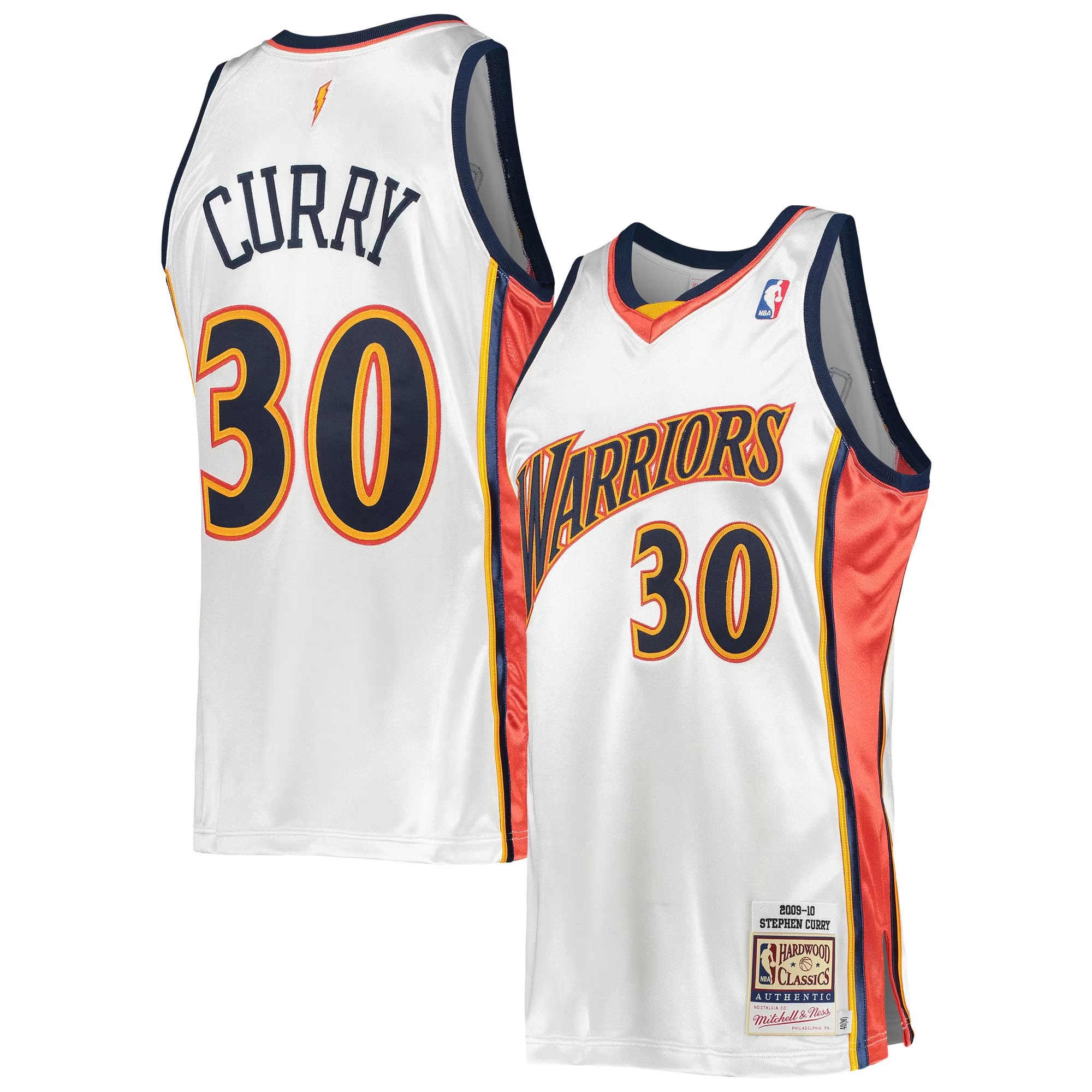 Hunk Wear - Stephen Curry Golden State Warriors Mitchell & Ness 2009_10 Hardwood Classics Authentic Jersey - White