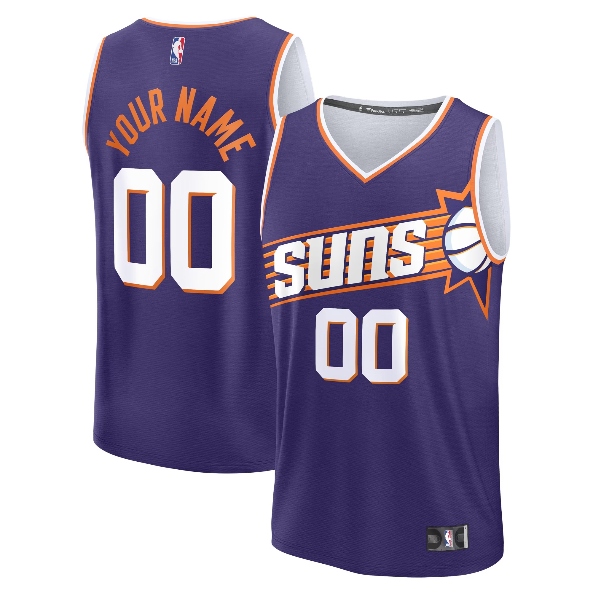 Hunk Wear - Phoenix Suns Fanatics Fast Break Custom Jersey - Icon Edition - Purple