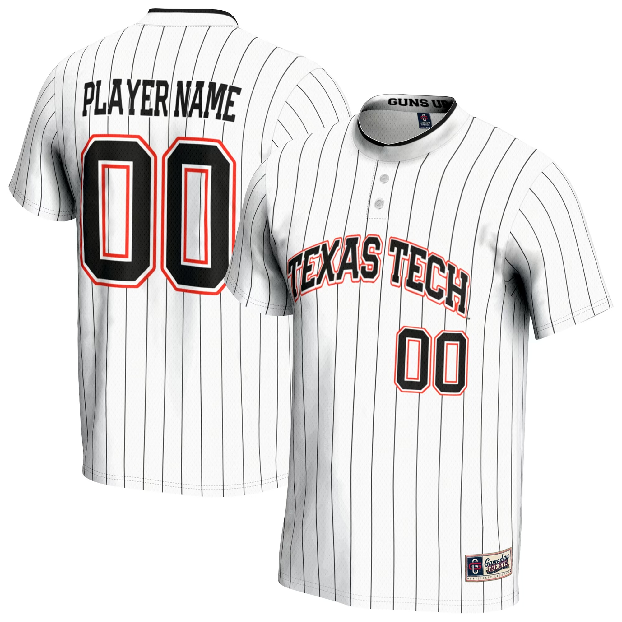 Hunk Wear - Texas Tech Red Raiders GameDay Greats Youth NIL Pick-A-Player Lightweight Softball Jersey - White