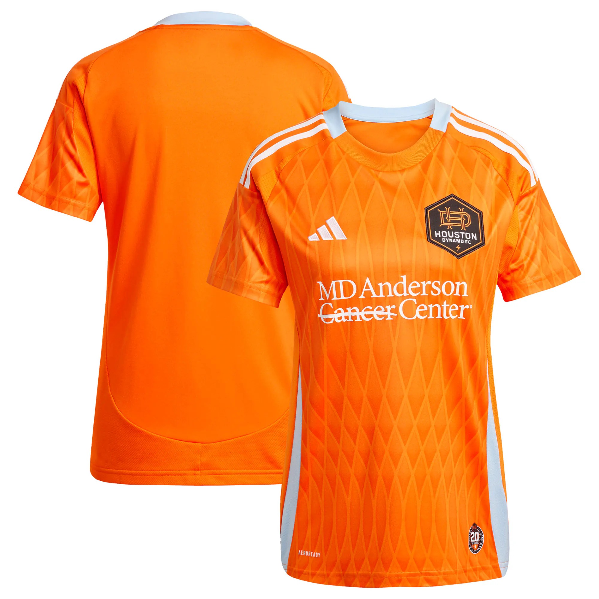 Hunk Wear - Houston Dynamo FC adidas Women's 2025 Season 20 Replica Jersey - Orange