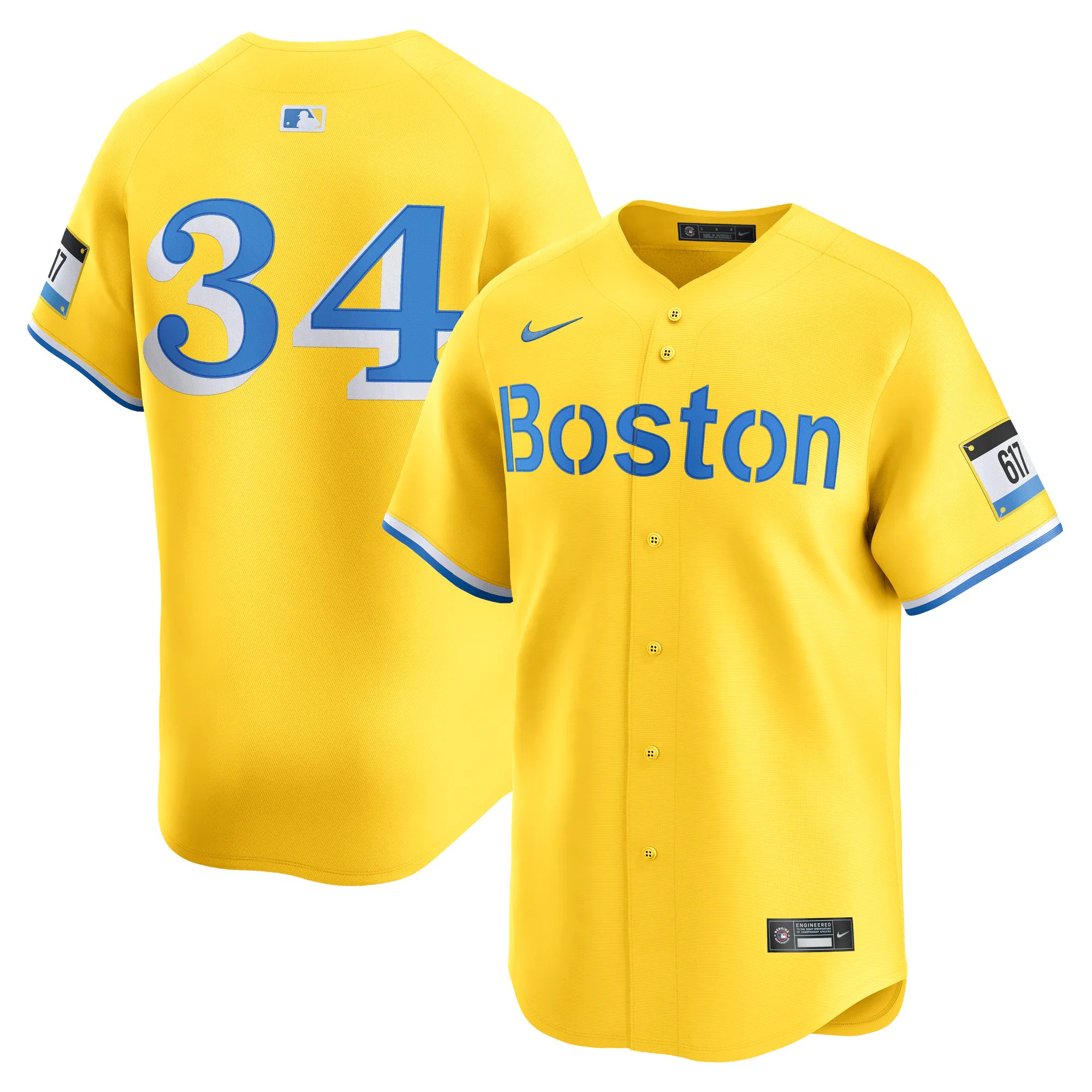 Hunk Wear - David Ortiz Boston Red Sox Nike Alternate 3 Limited Jersey - Yellow