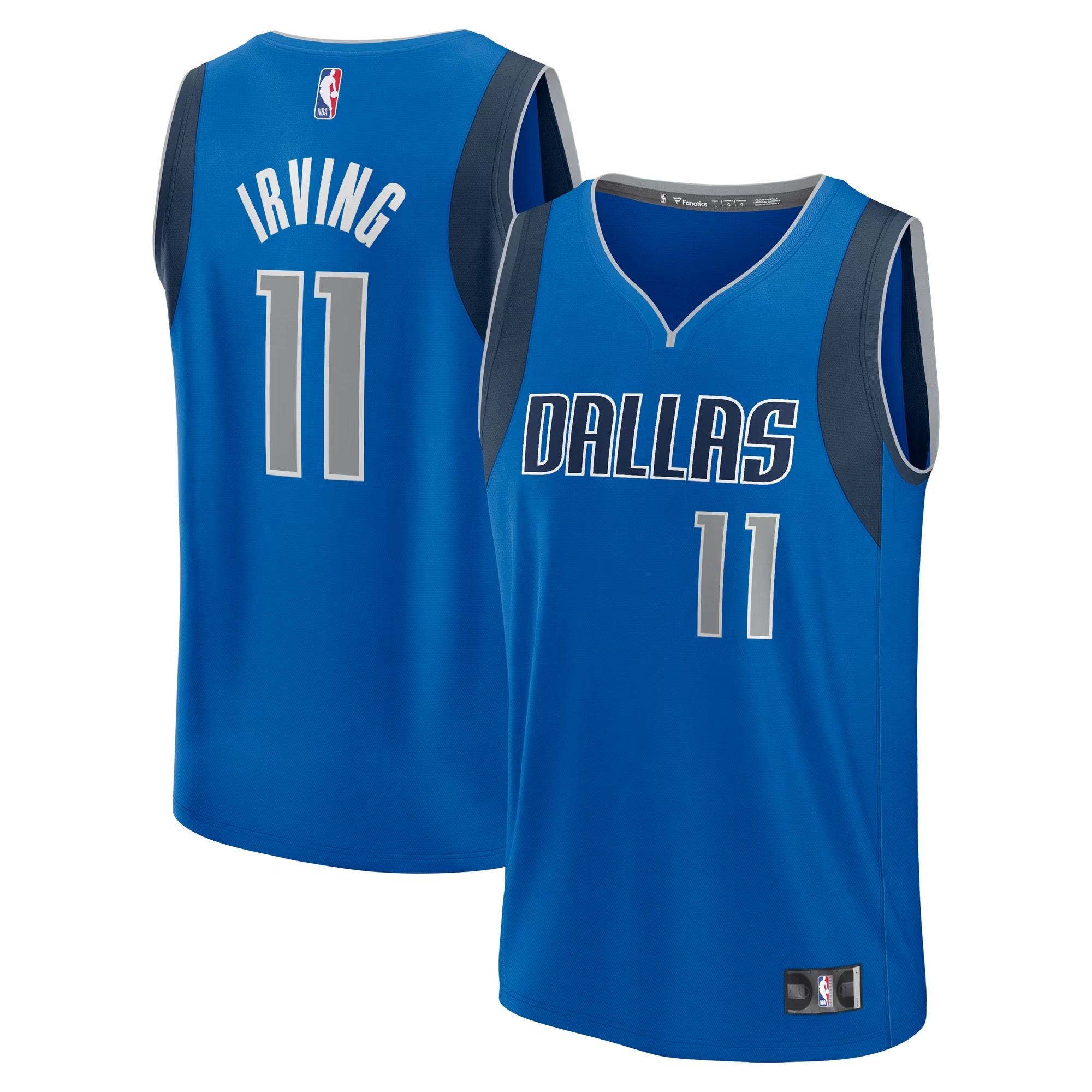 Hunk Wear - Kyrie Irving Dallas Mavericks Fanatics Fast Break Replica Player Jersey - Icon Edition - Blue