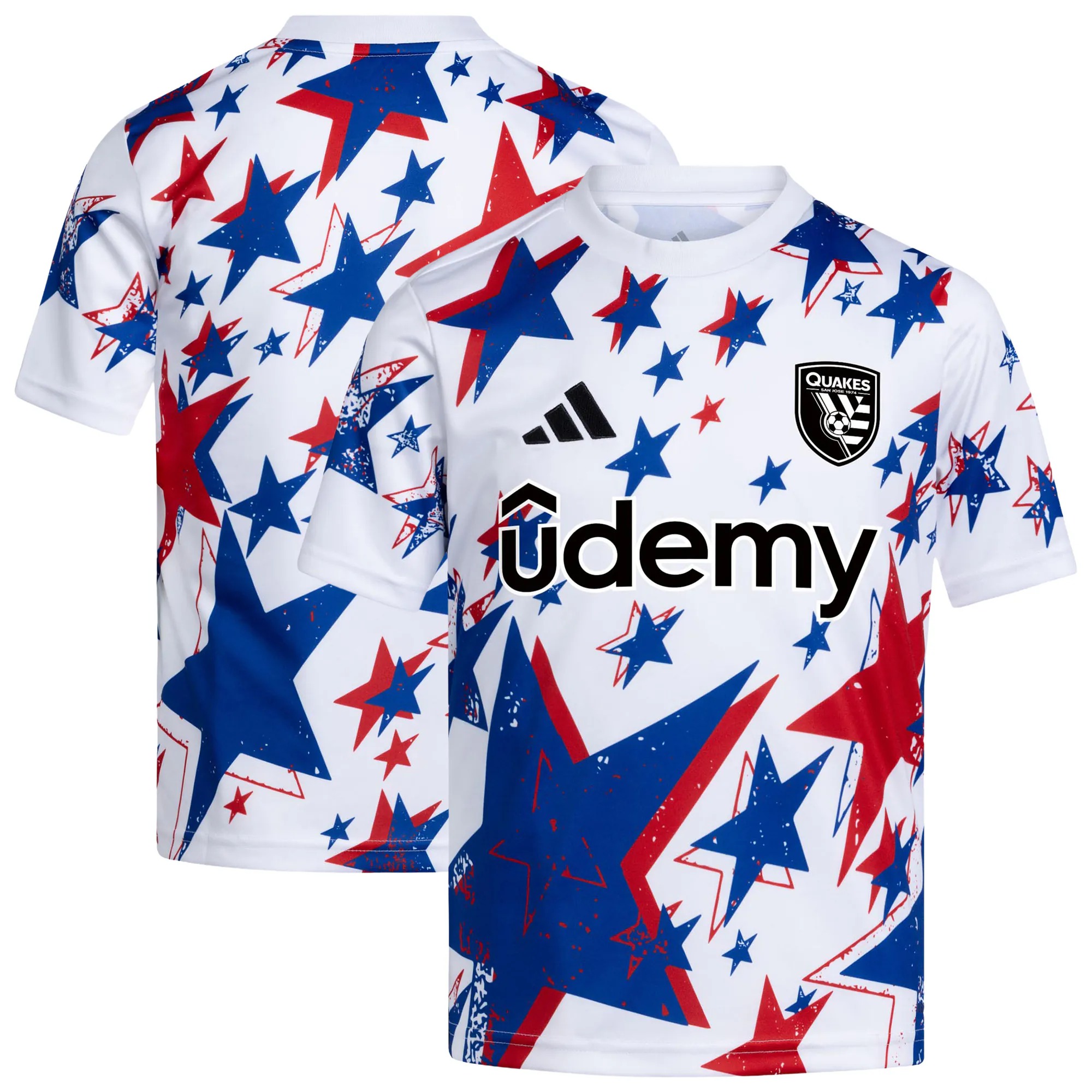 Hunk Wear - San Jose Earthquakes adidas Youth 2026 Americana Pre-Match Jersey - White