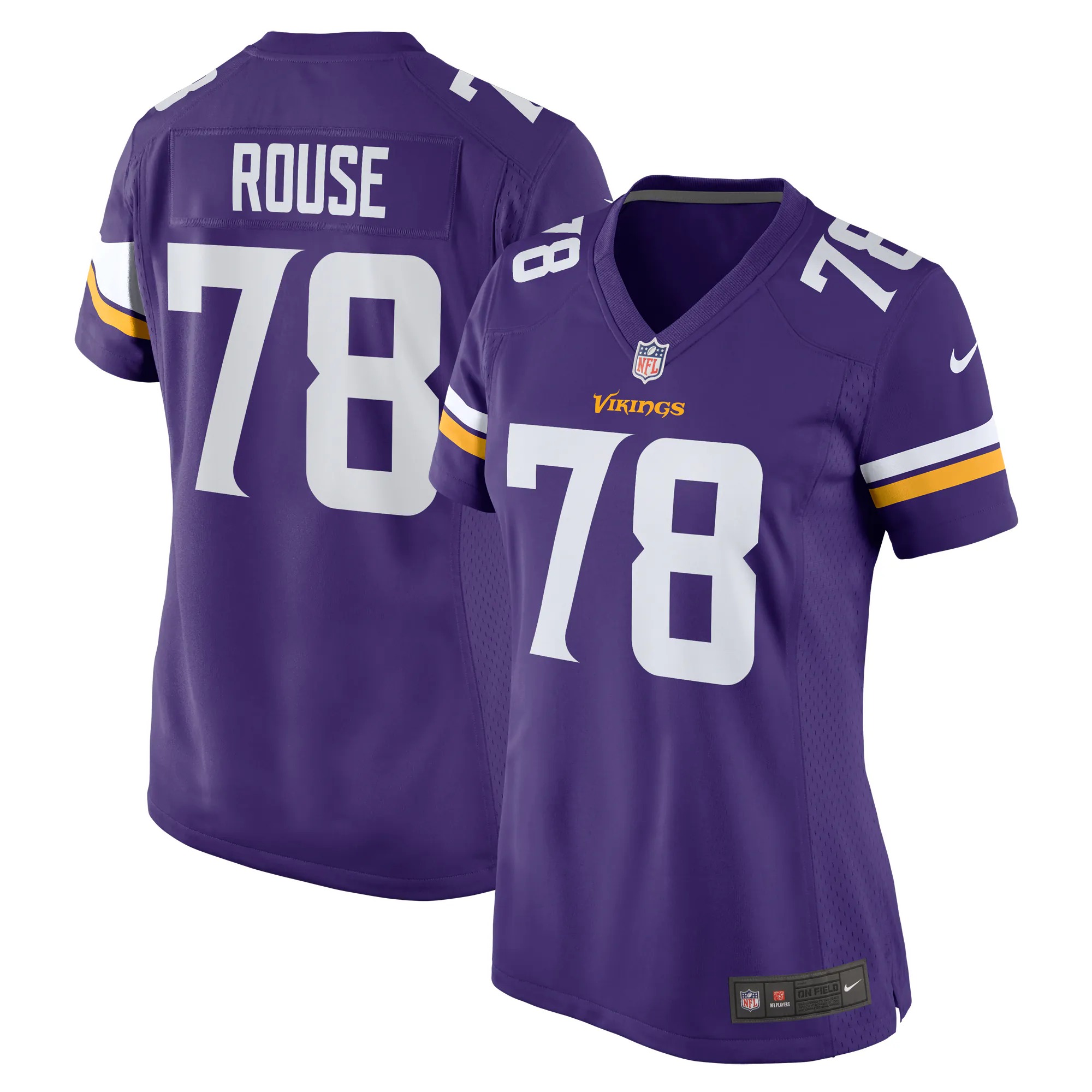 Hunk Wear - Walter Rouse Minnesota Vikings Nike Women's Game Jersey - Purple